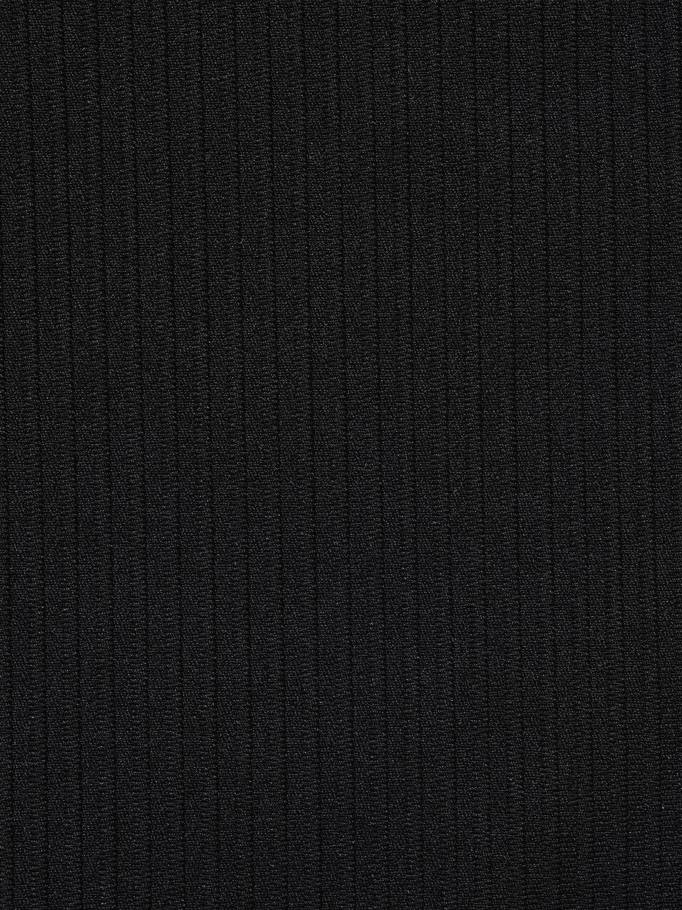 Black Contrast Ribbed U Neck One-Piece Swimsuit