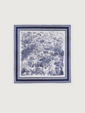Blue Print Imitation Silk Scarf