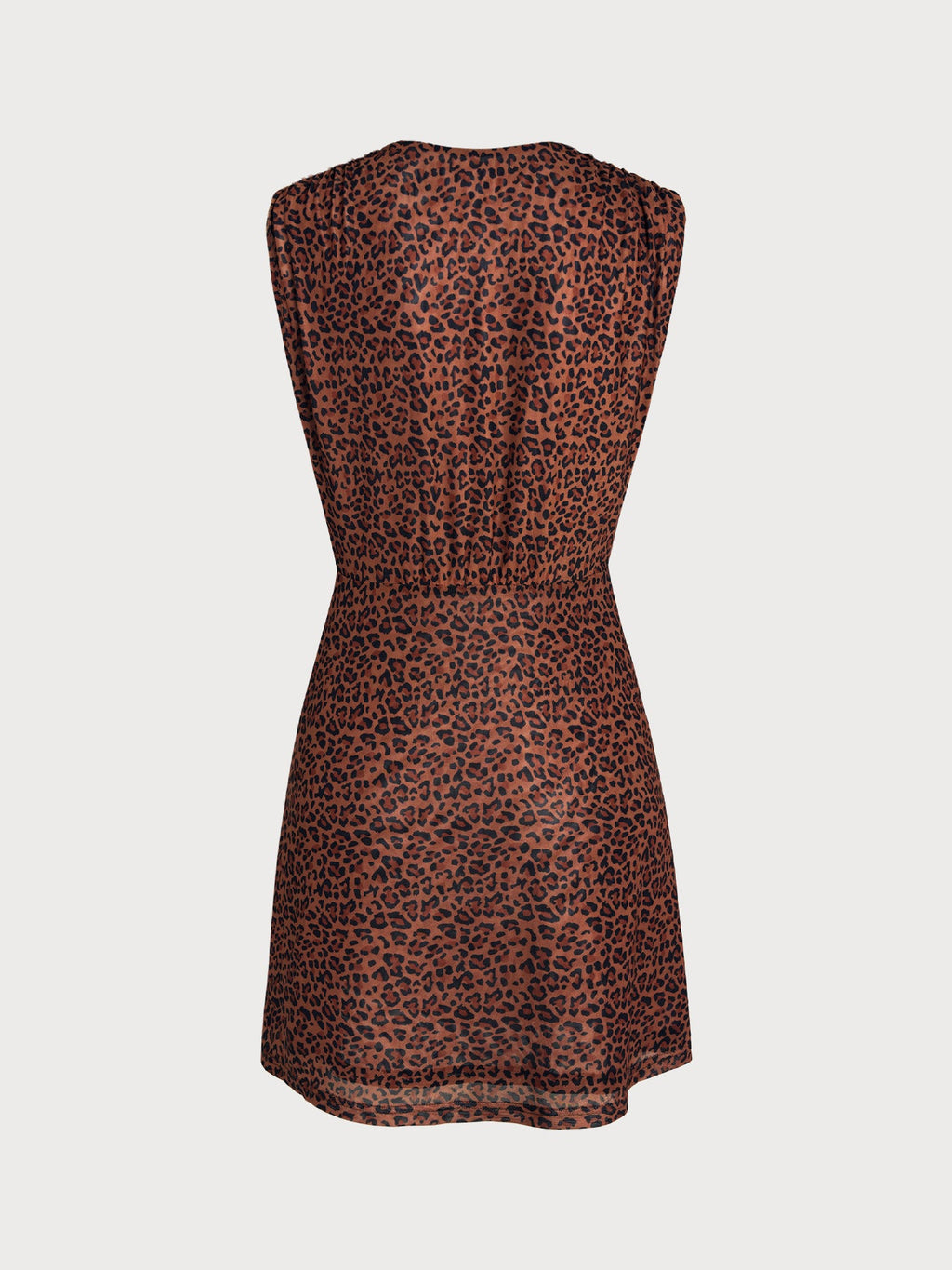 Dark Coffee Leopard Print Beach Dress