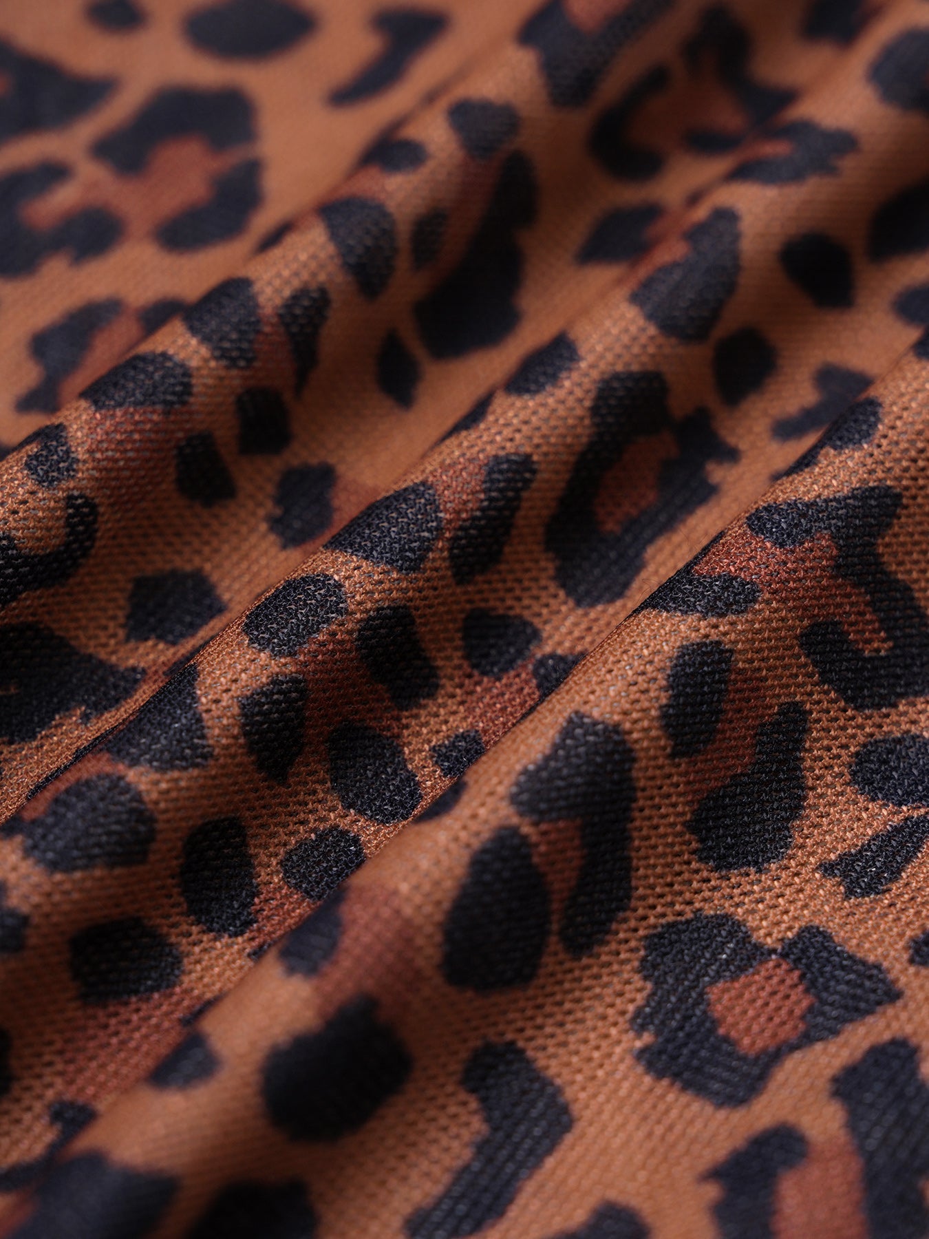 Dark Coffee Leopard Print Beach Dress