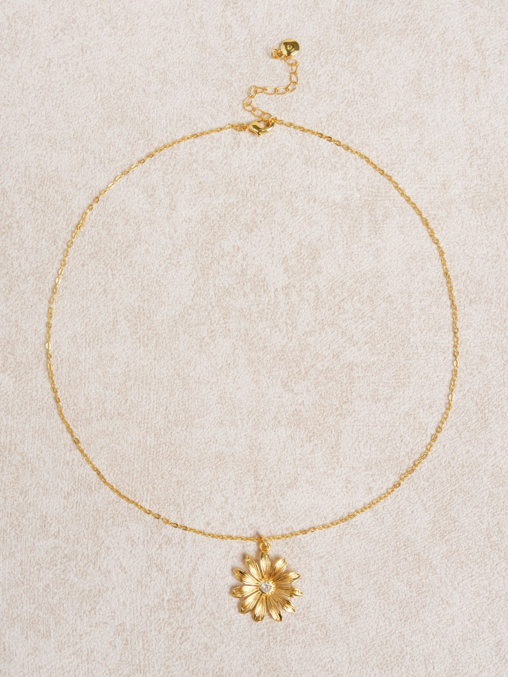 Gold Copper Sunflower Necklace