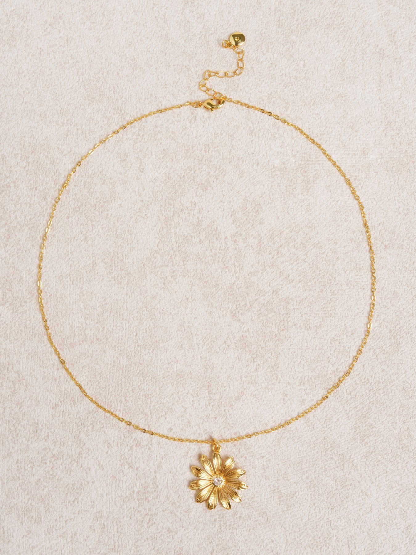 Gold Copper Sunflower Necklace