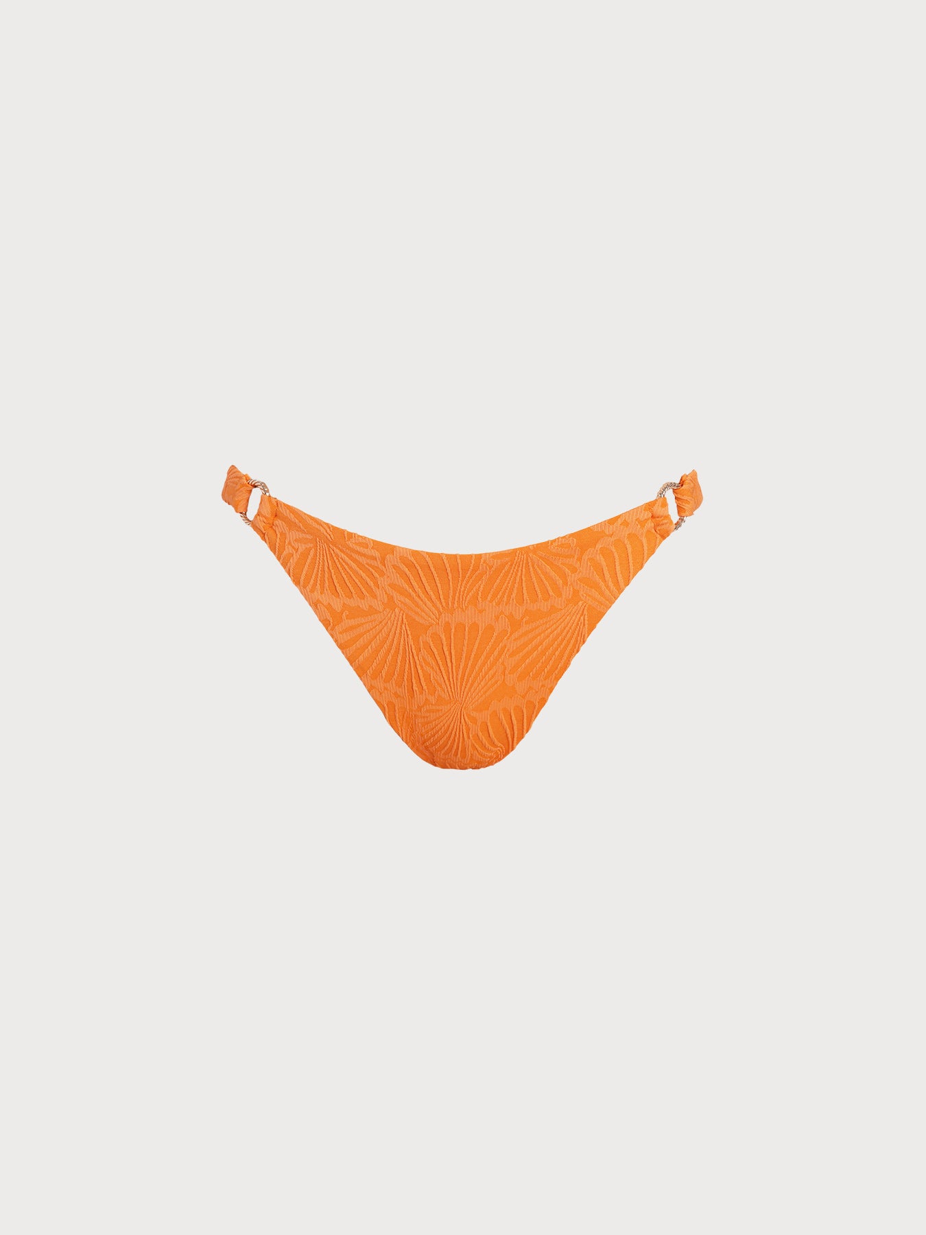 Orange Textured O-Ring Bikini Bottom