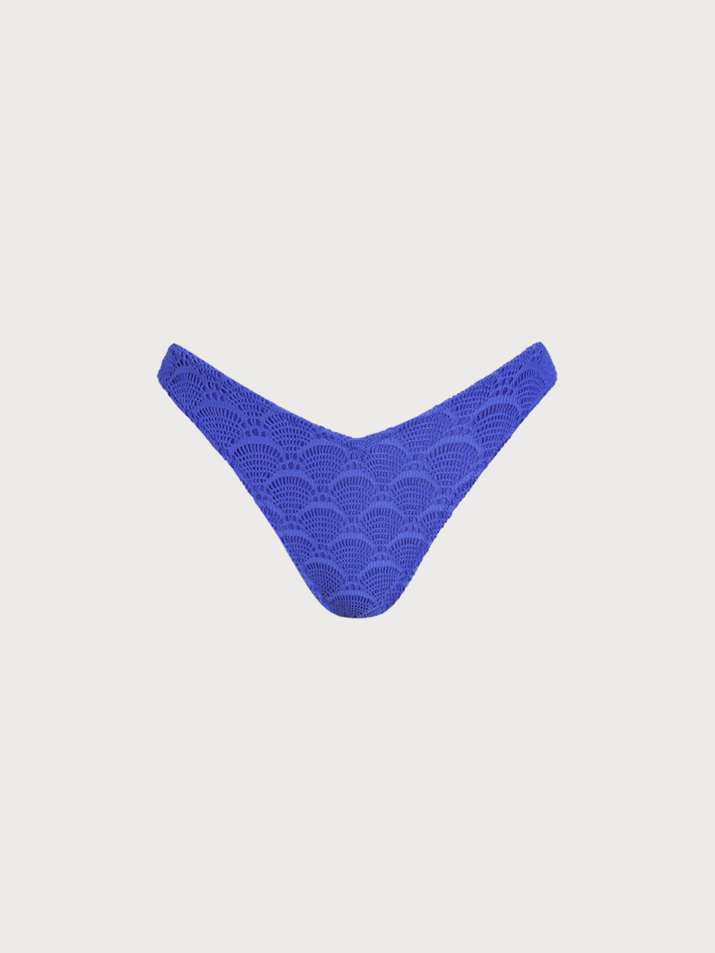 Royal Blue Textured Full Coverage Bikini Bottom