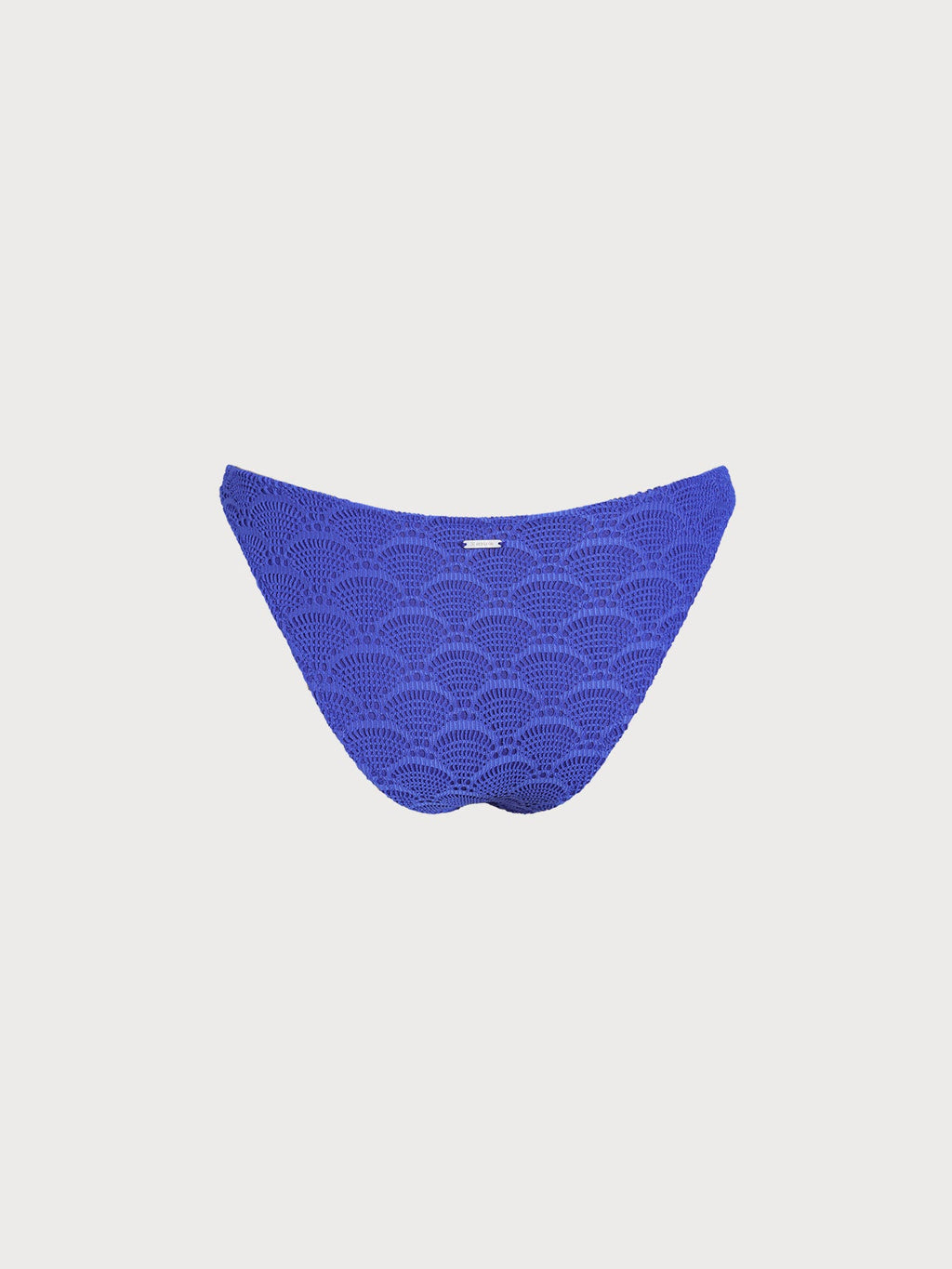 Royal Blue Textured Gold-Accented Bikini Bottom