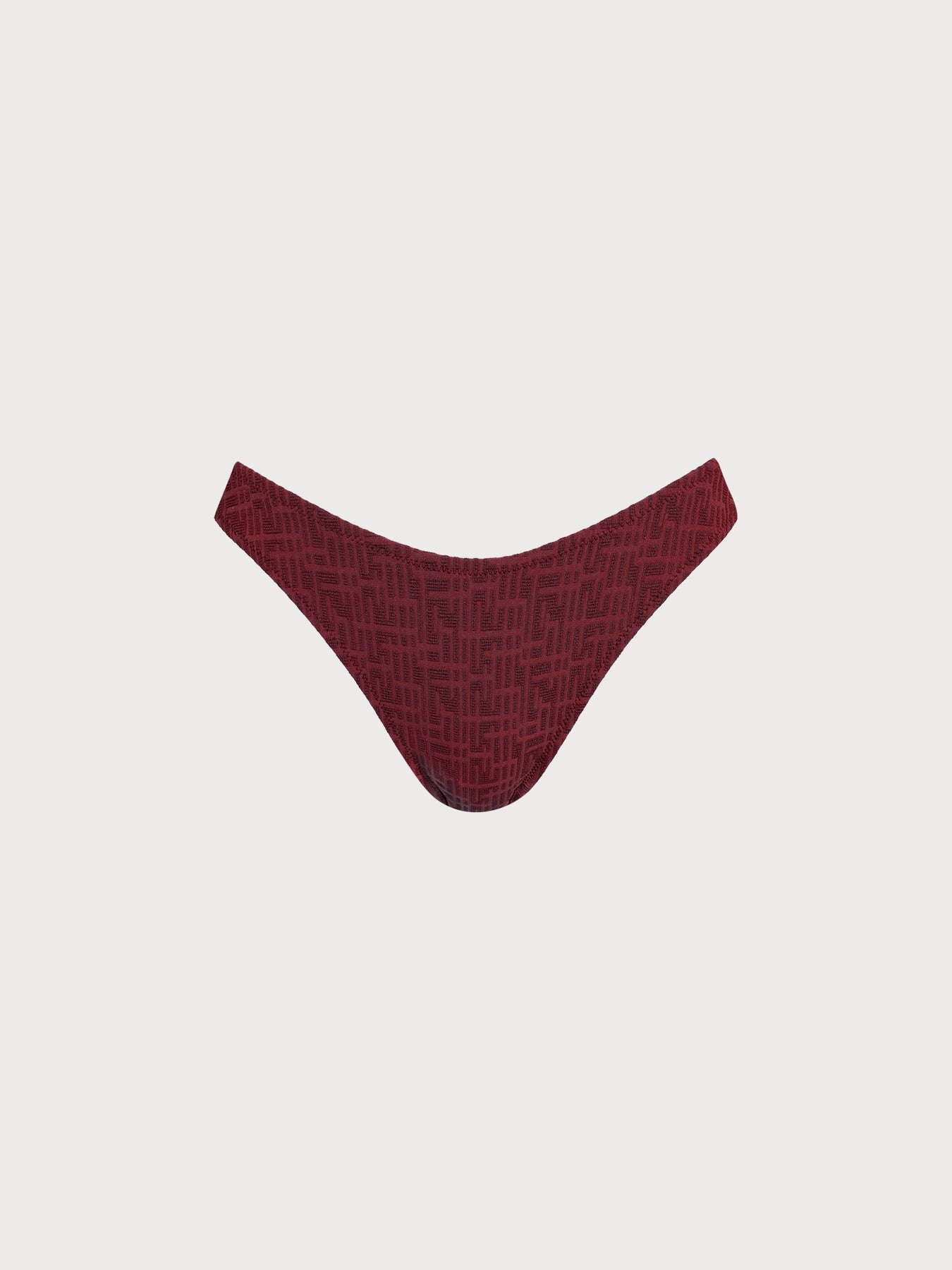 Wine Red Monogram Bikini Bottom
