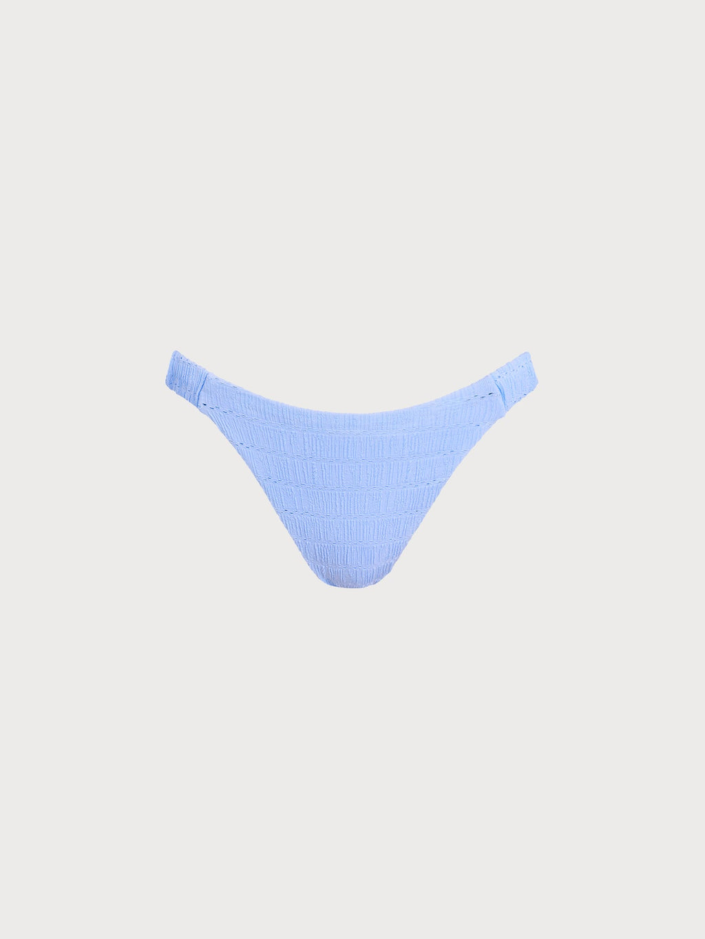 Light Blue Textured Elastic Bikini Bottom