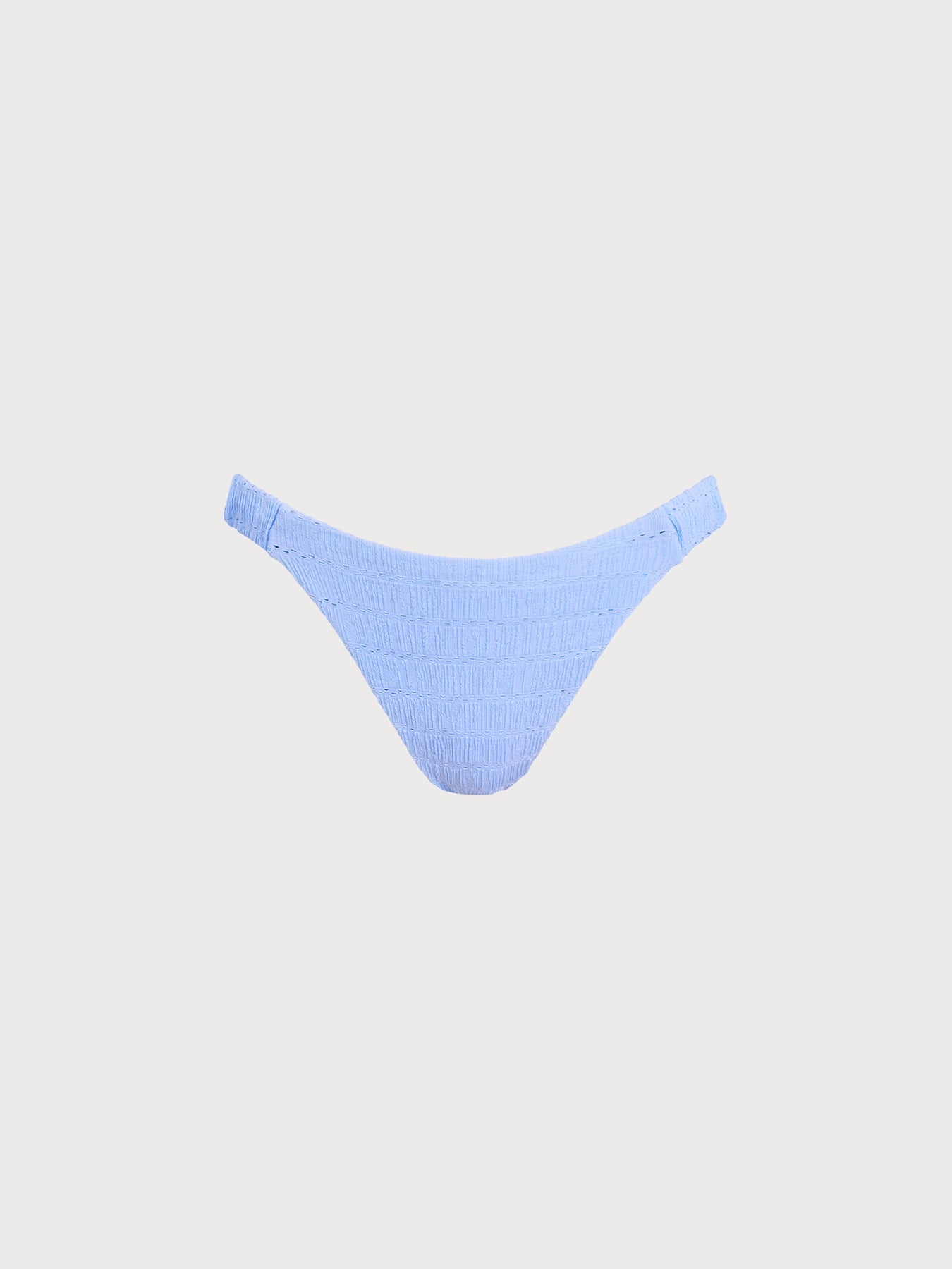 Light Blue Textured Elastic Bikini Bottom