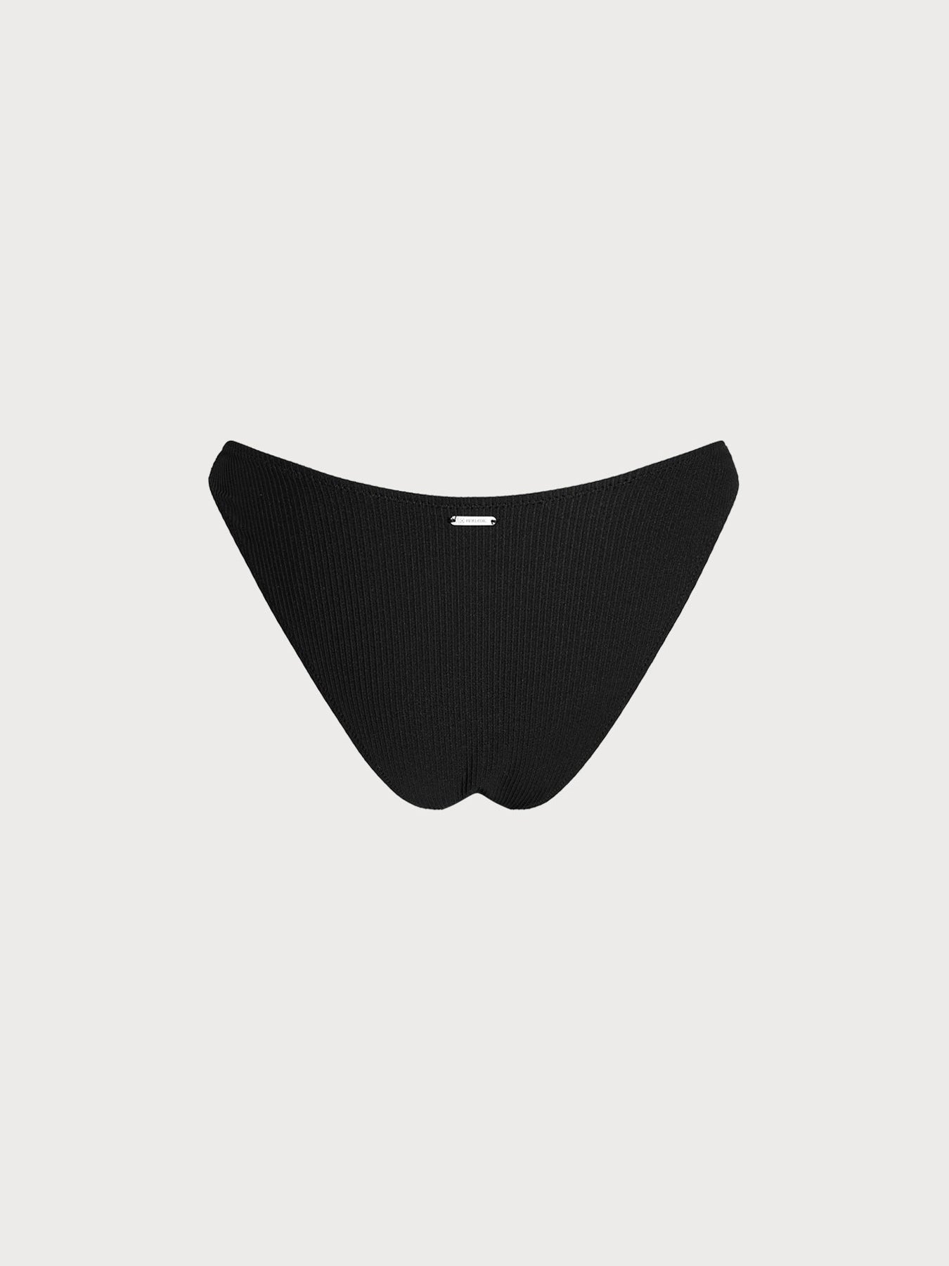 Black & White Color Block High-Cut Bikini Bottom