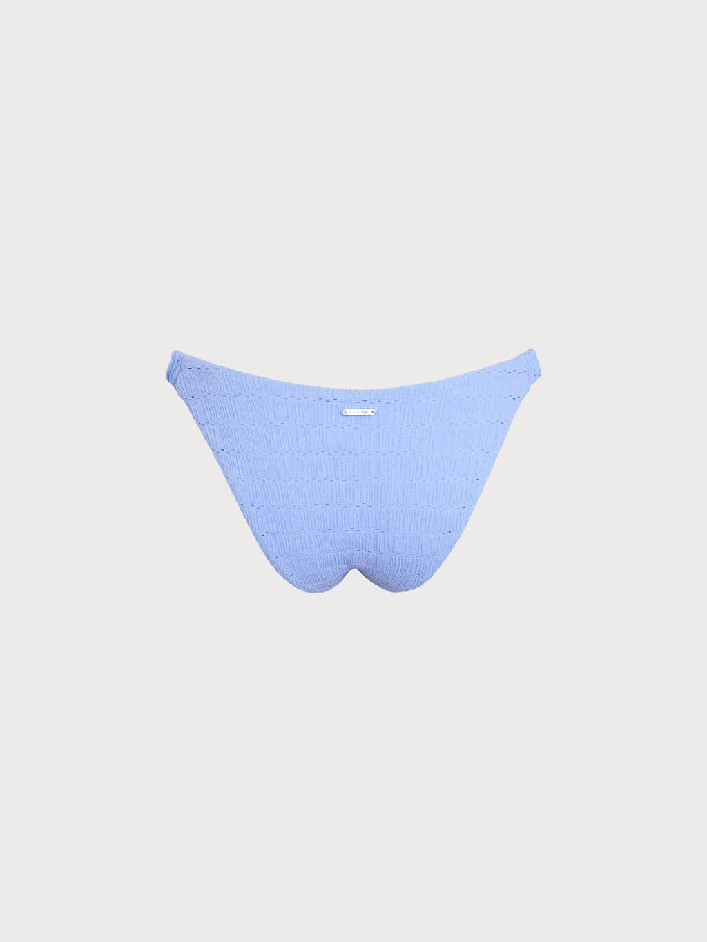 Light Blue Textured Elastic Bikini Bottom