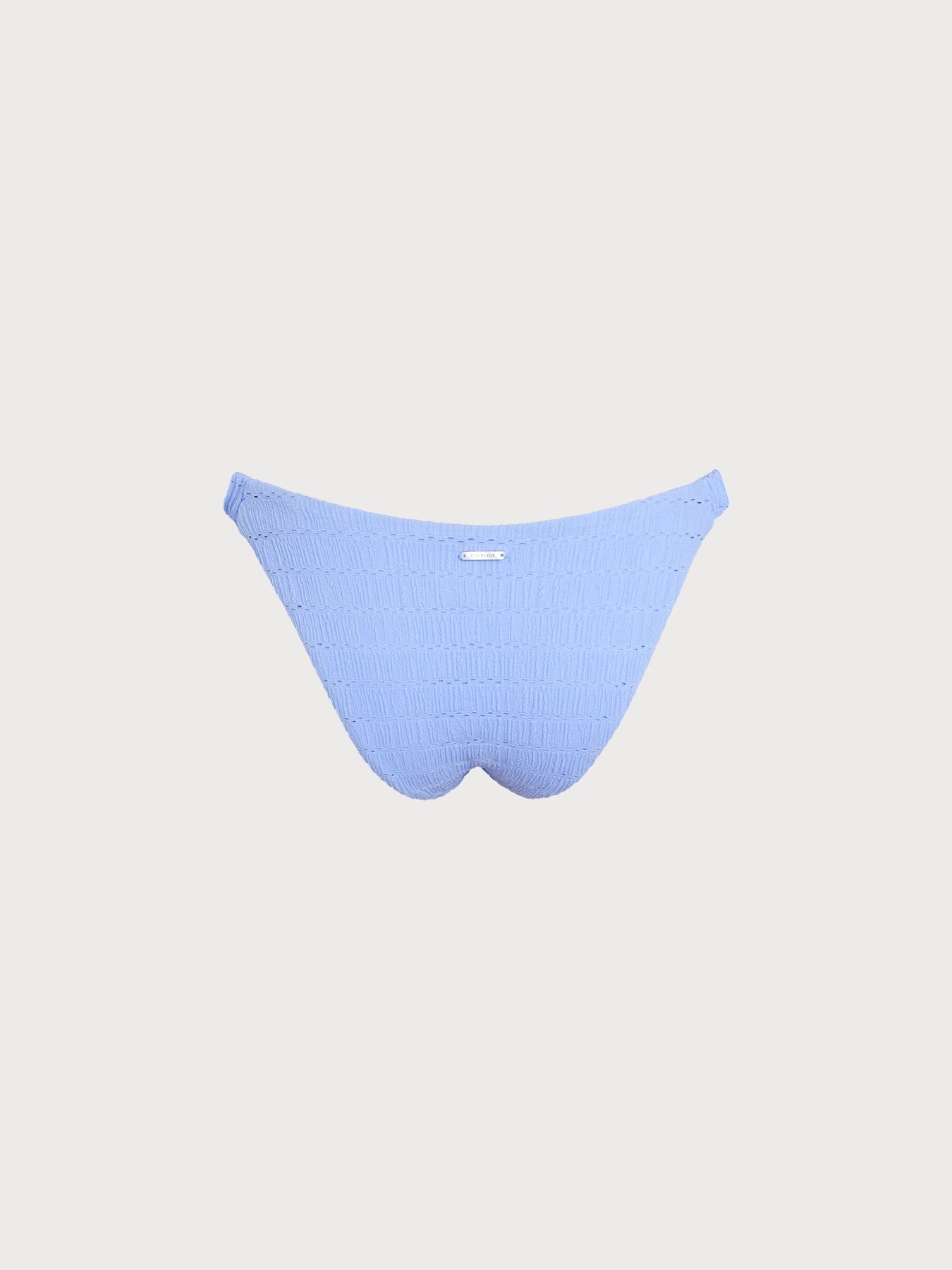 Light Blue Textured Elastic Bikini Bottom