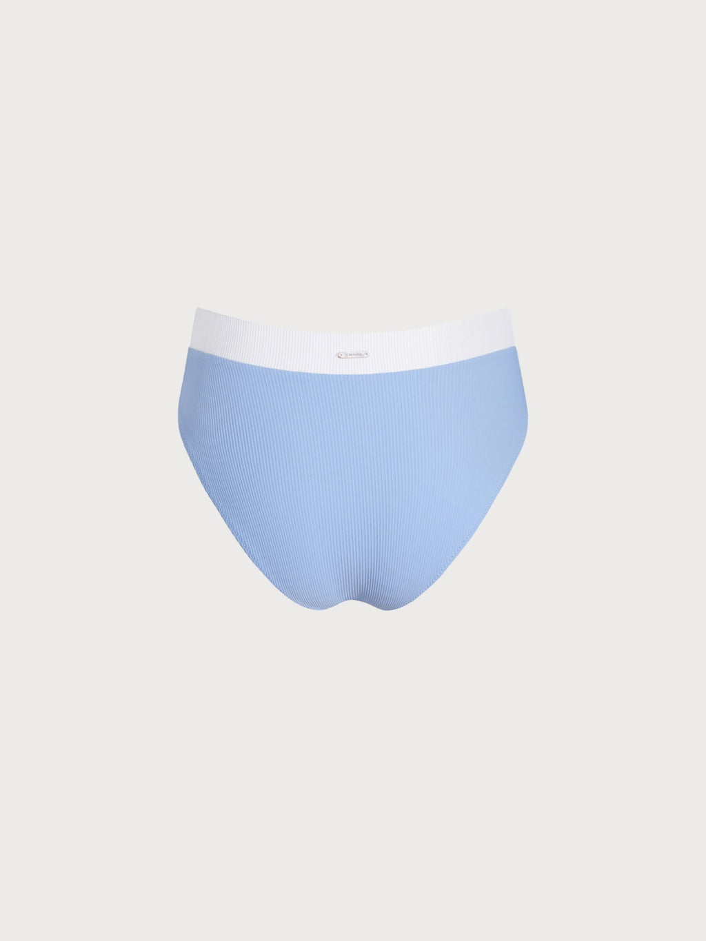 Blue Contrast High Waisted Bikini Bottom
