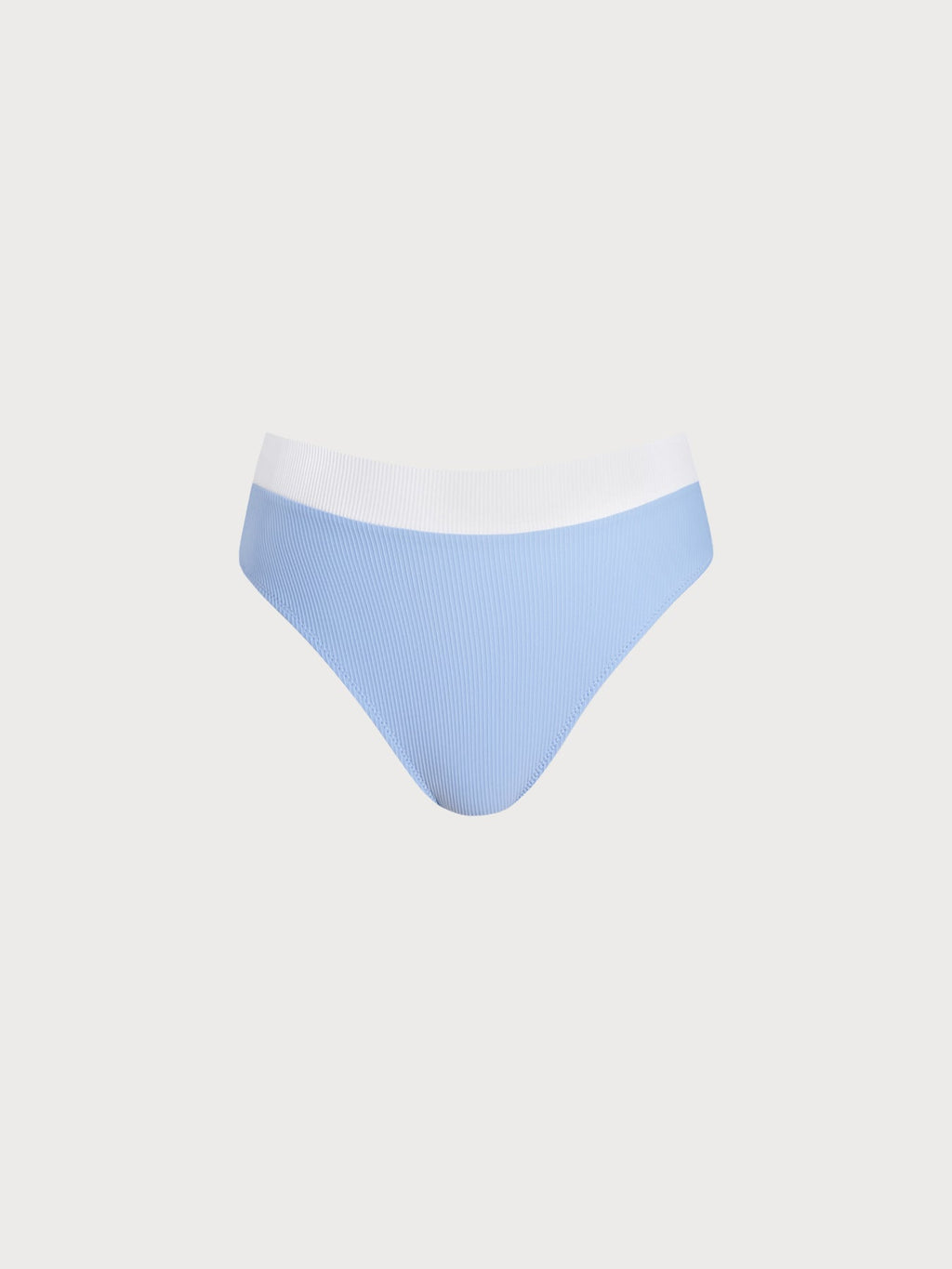 Blue Contrast High Waisted Bikini Bottom