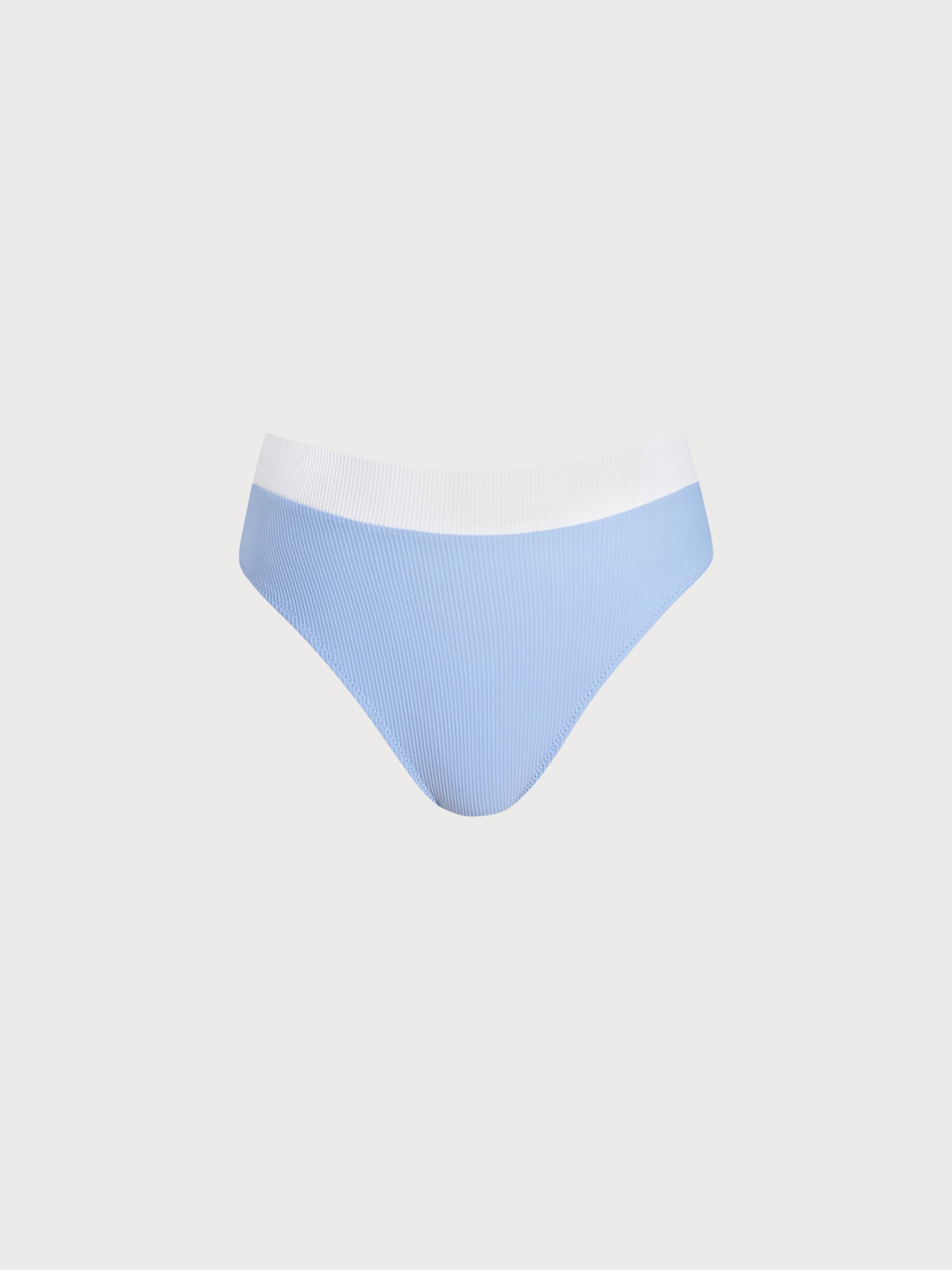 Blue Contrast High Waisted Bikini Bottom