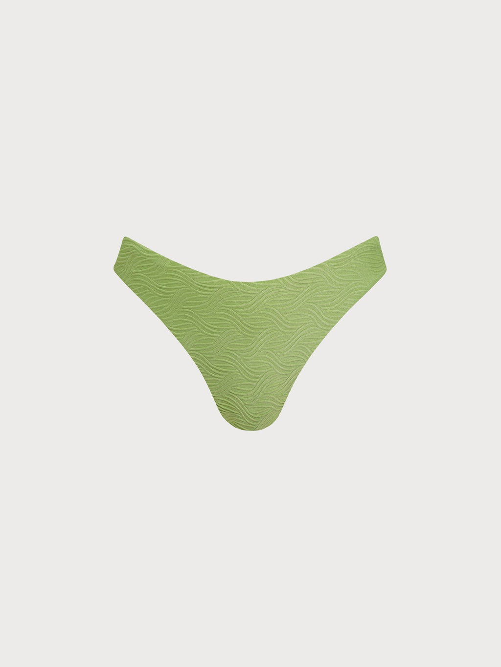 Light Green Textured Low Waisted Bikini Bottom