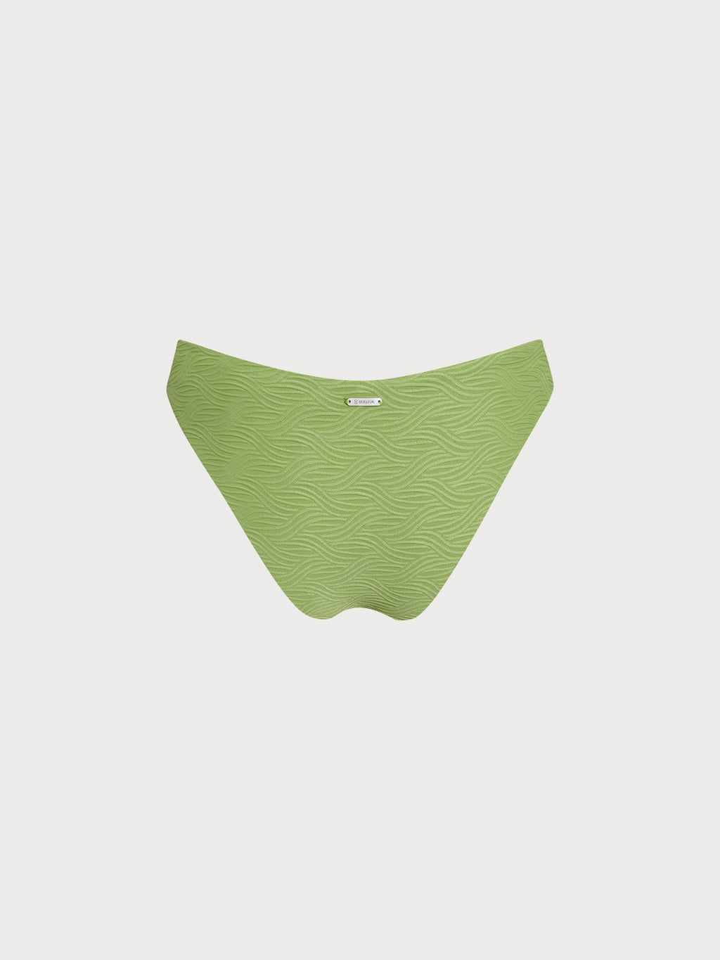 Light Green Textured Low Waisted Bikini Bottom