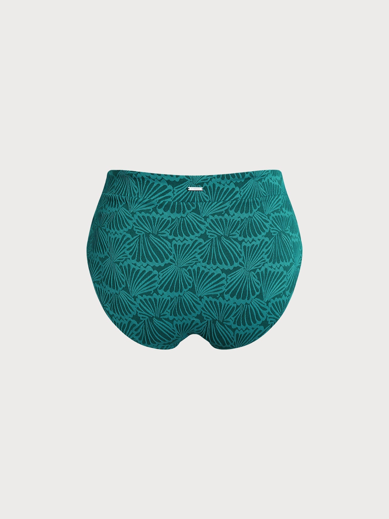 Dark Green Jacquard V Cut Plus Size Bikini Bottom