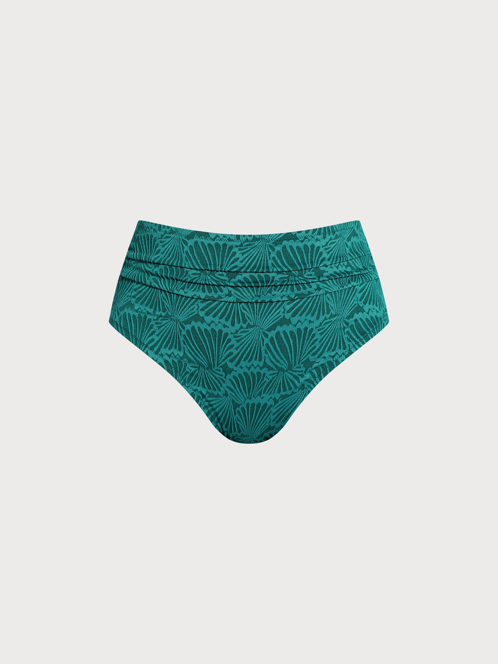 Dark Green Jacquard Plus Size Bikini Bottom