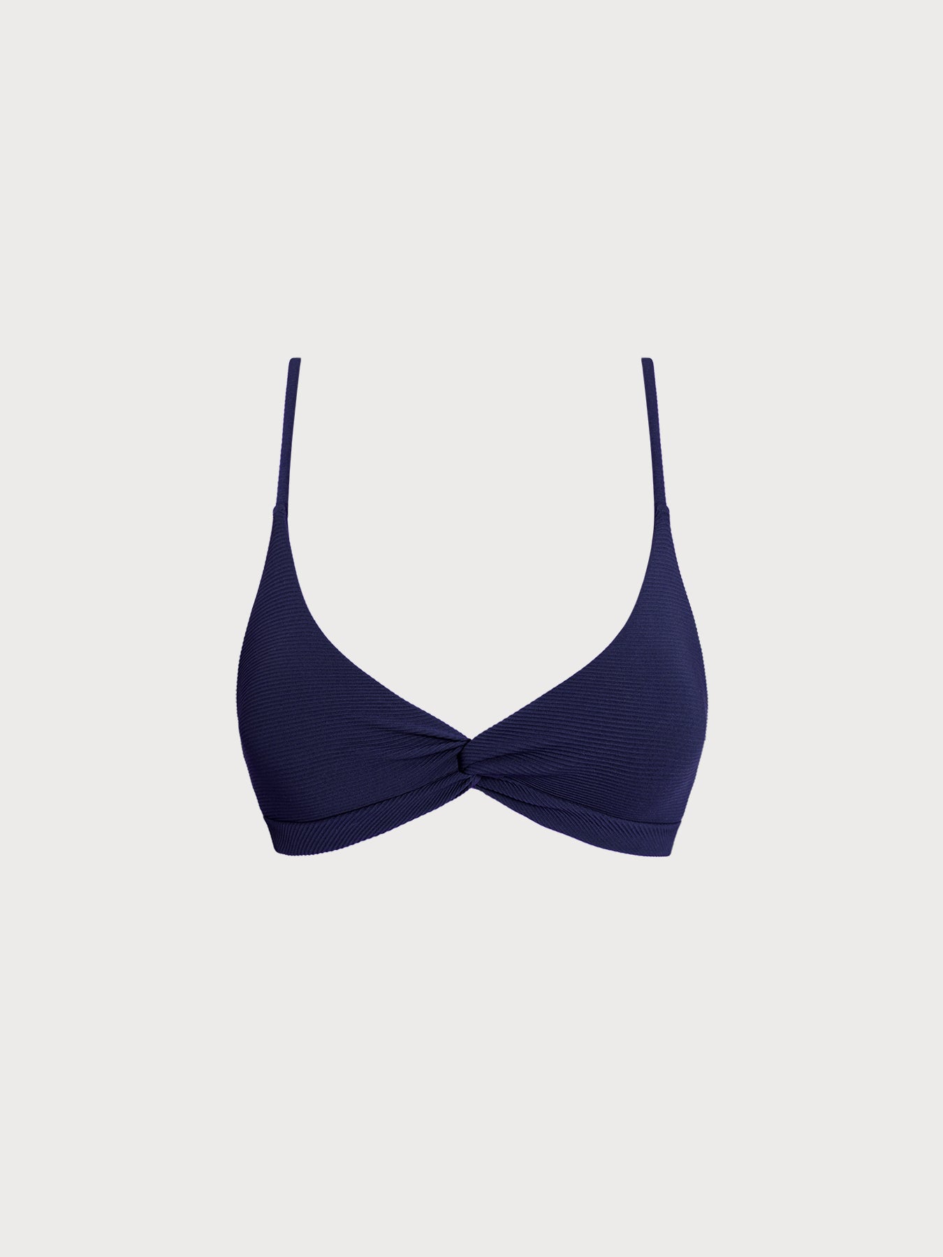 Navy Twist Backless Bikini Top