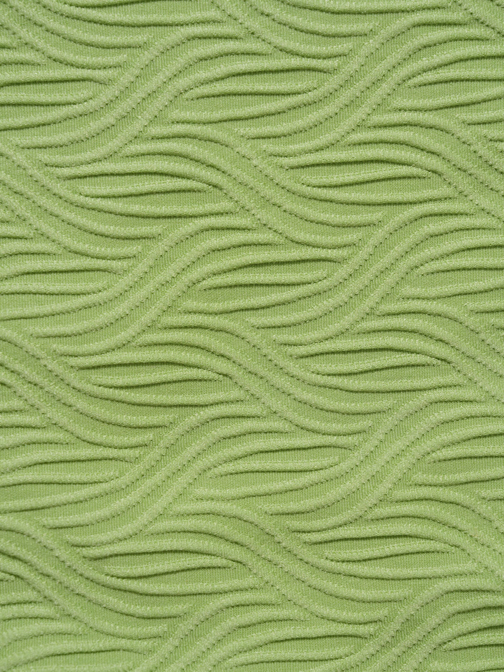Light Green Textured Twist Cross Back Bikini Top