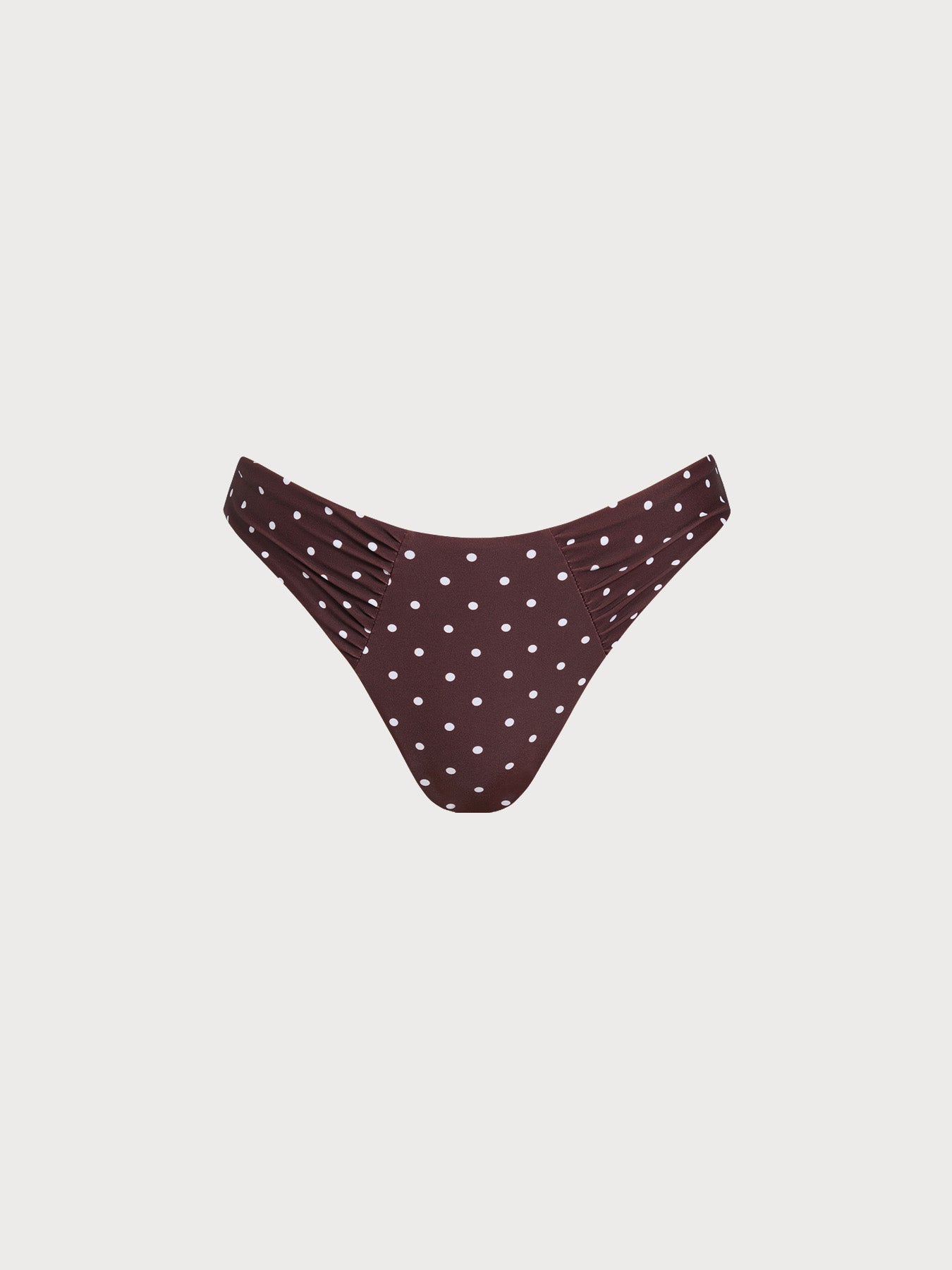 Brown Print Polka Dot Bikini Bottom