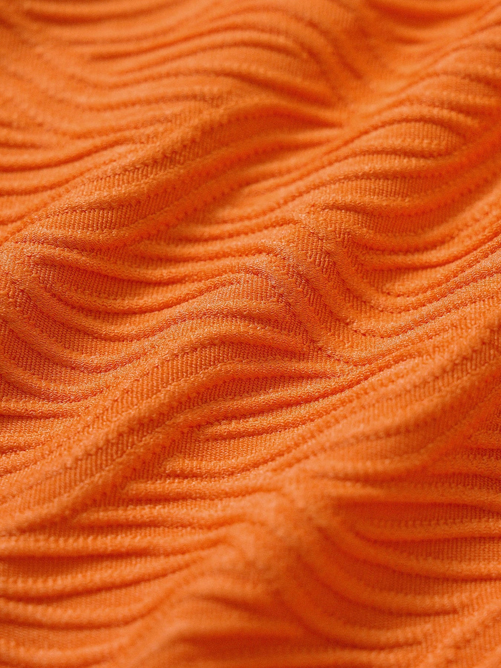 Orange Textured Tie Bikini Bottom