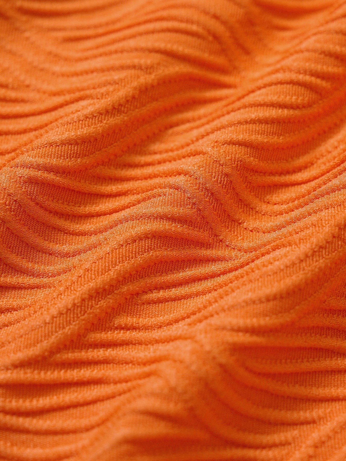 Orange Textured Tie Bikini Bottom