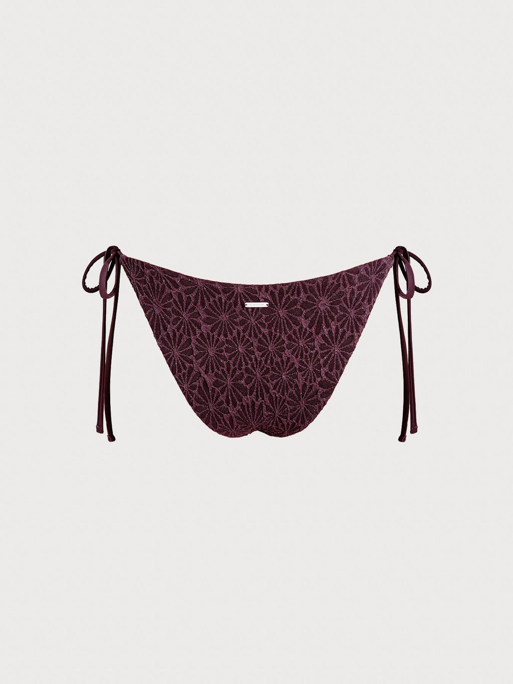Dark Coffee Textured Tie Bikini Bottom
