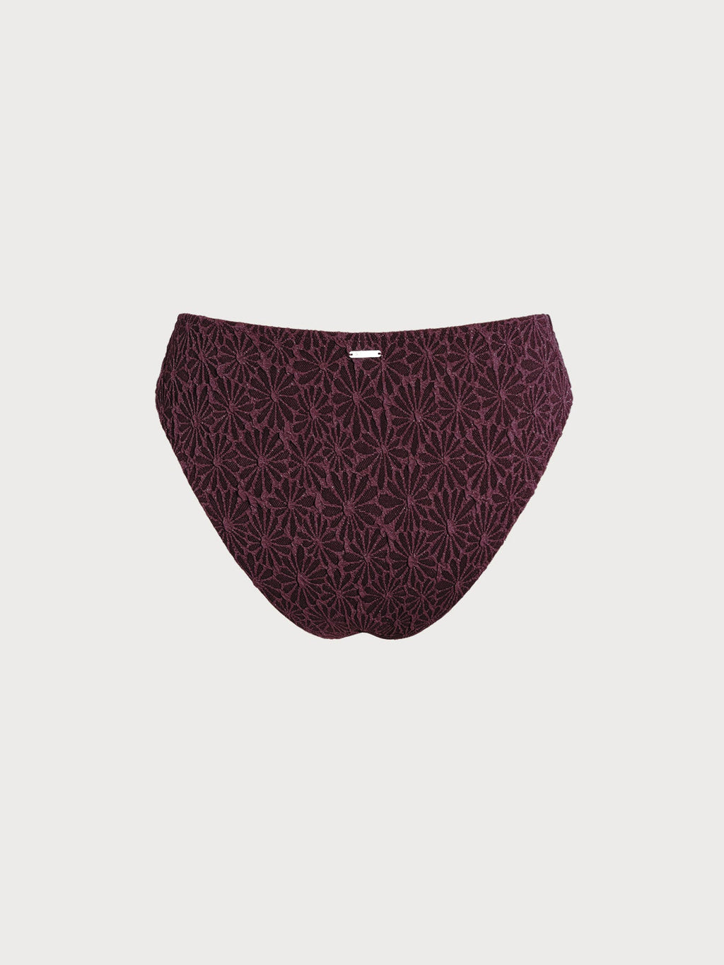 Dark Coffee Textured Cutout Bikini Bottom