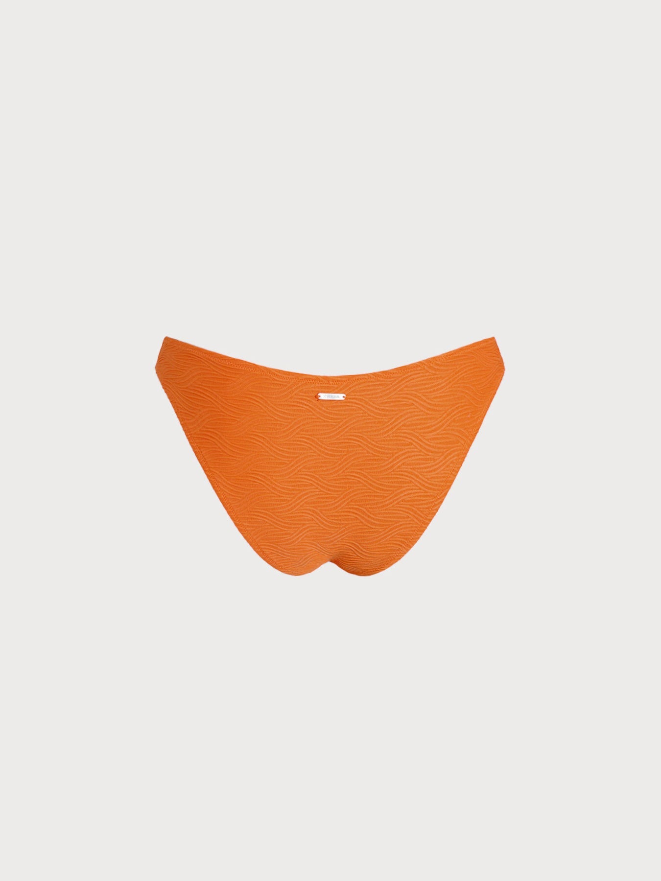 Orange Textured Accented Bikini Bottom