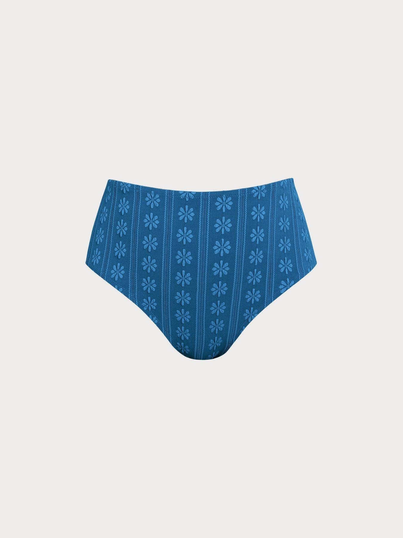 Blue Jacquard Plus Size Bikini Bottom