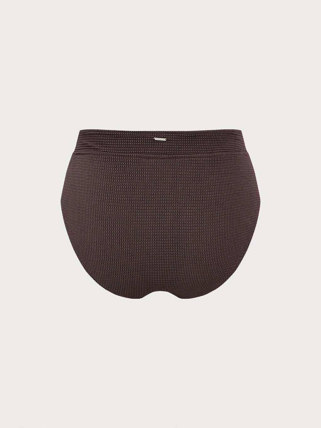 Dark Coffee Textured V Cut Plus Size Tankini Bottom