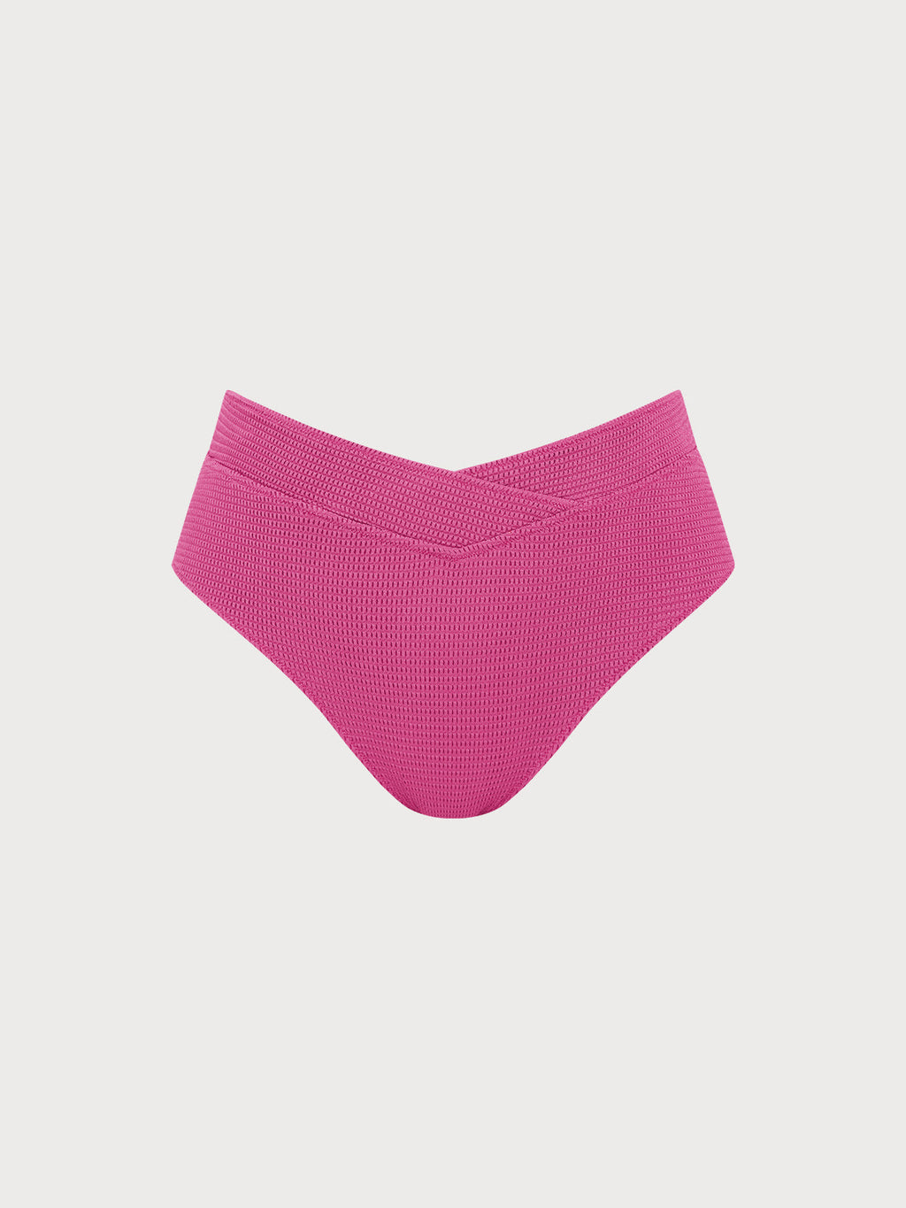 Pink Textured V Cut Plus Size Tankini Bottom