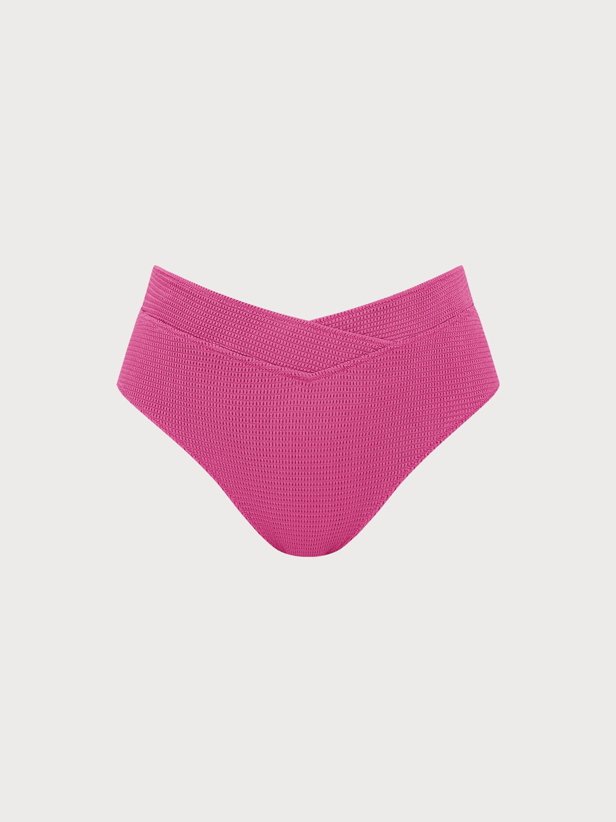 Pink Textured V Cut Plus Size Tankini Bottom
