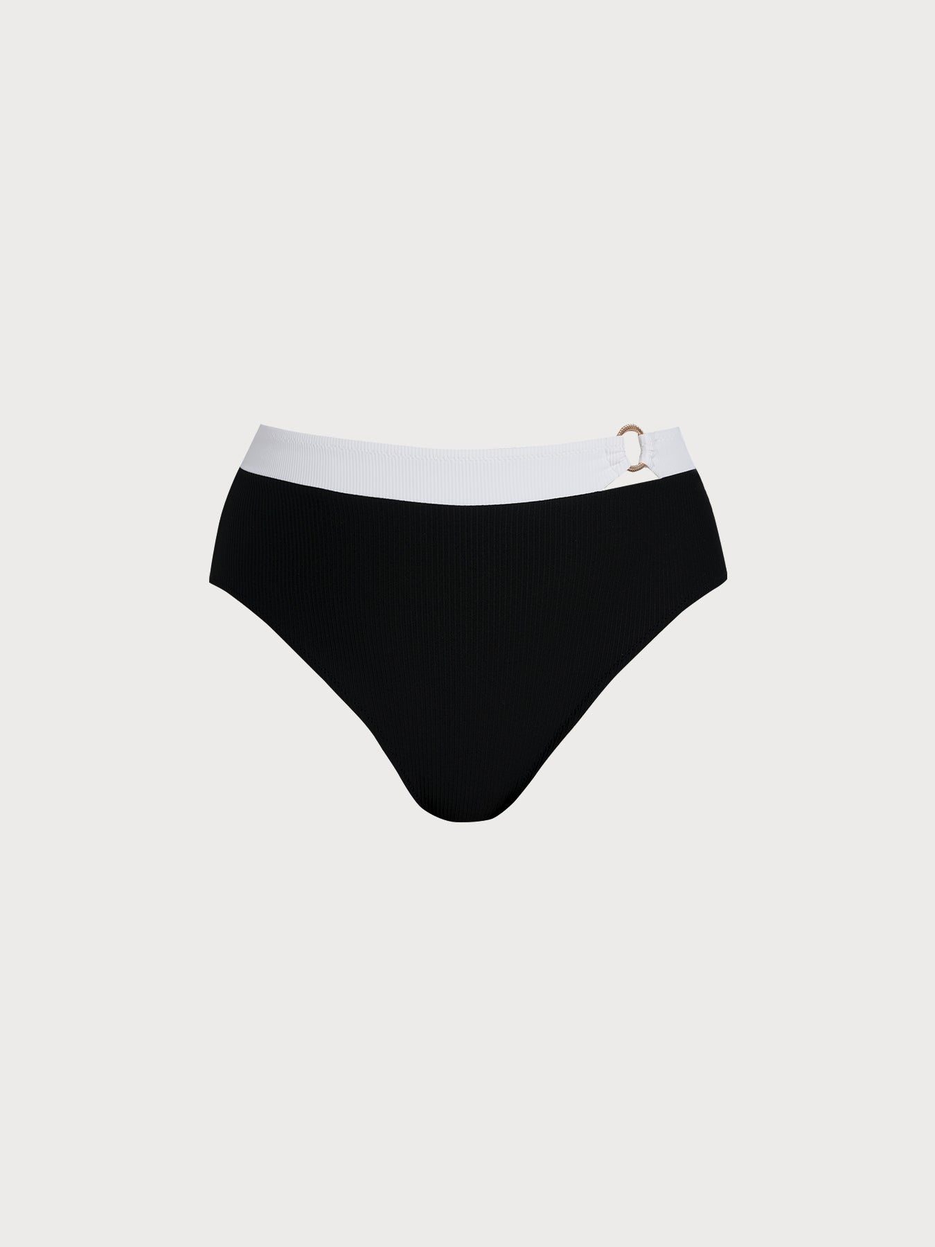 Black Natural Waisted Plus Size Bikini Bottom