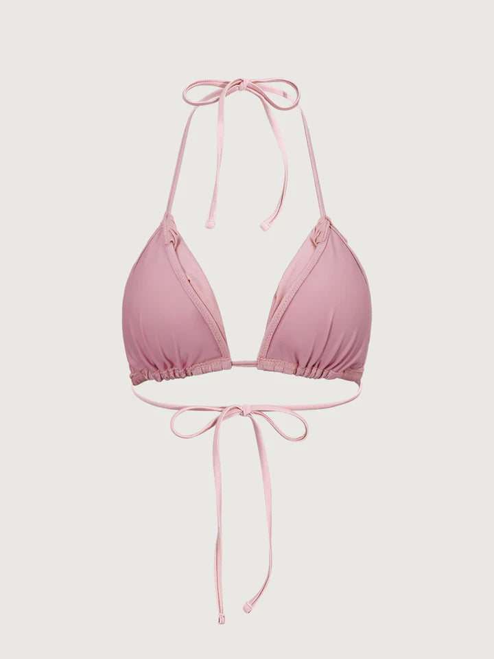 Pink Ruched Bikini Top