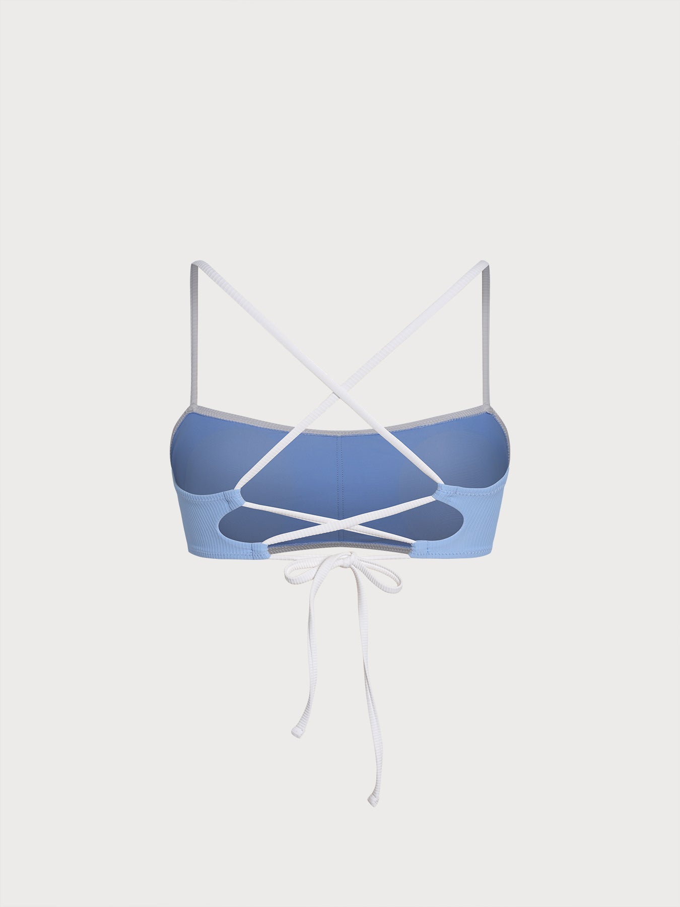 Blue Contrast Bandeau Bikini Top