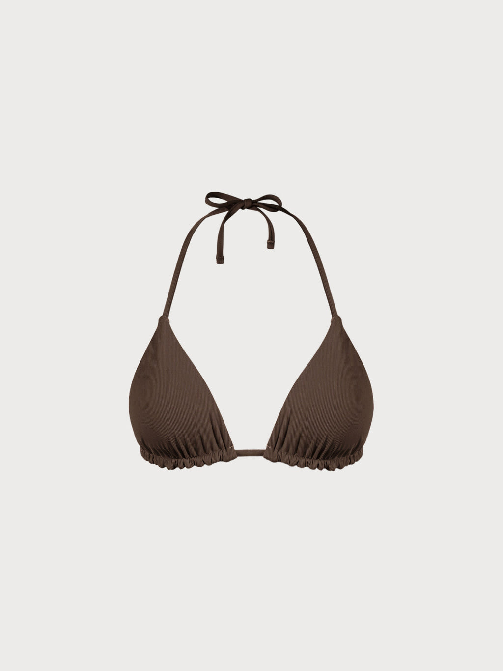 Coffee Halter Reversible Triangle Bikini Top