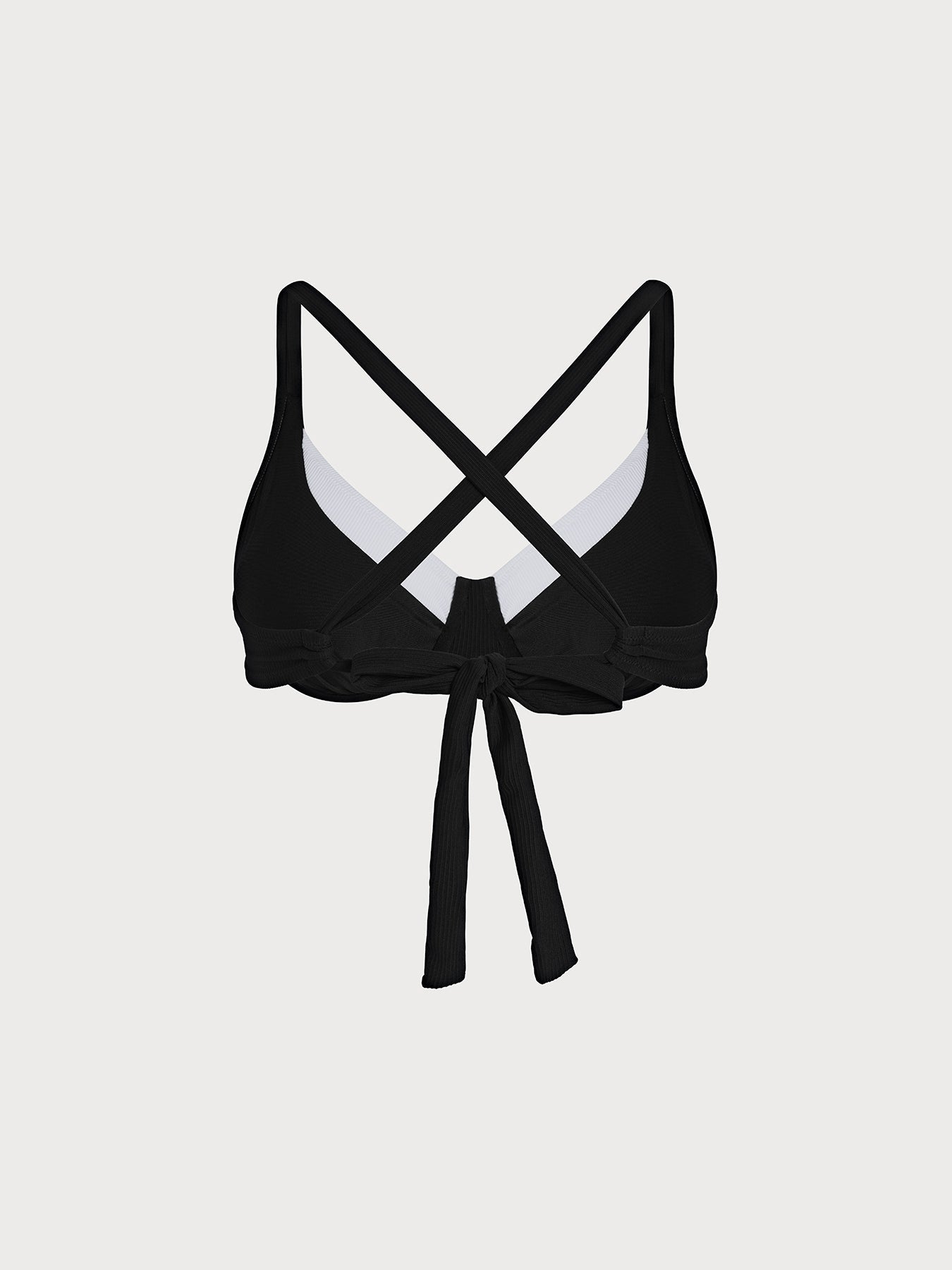 Black Contrast X Cross Plus Size Bikini Top