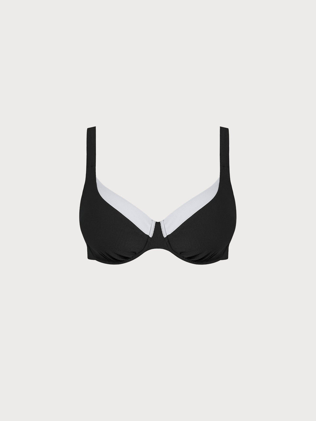 Black Contrast X Cross Plus Size Bikini Top