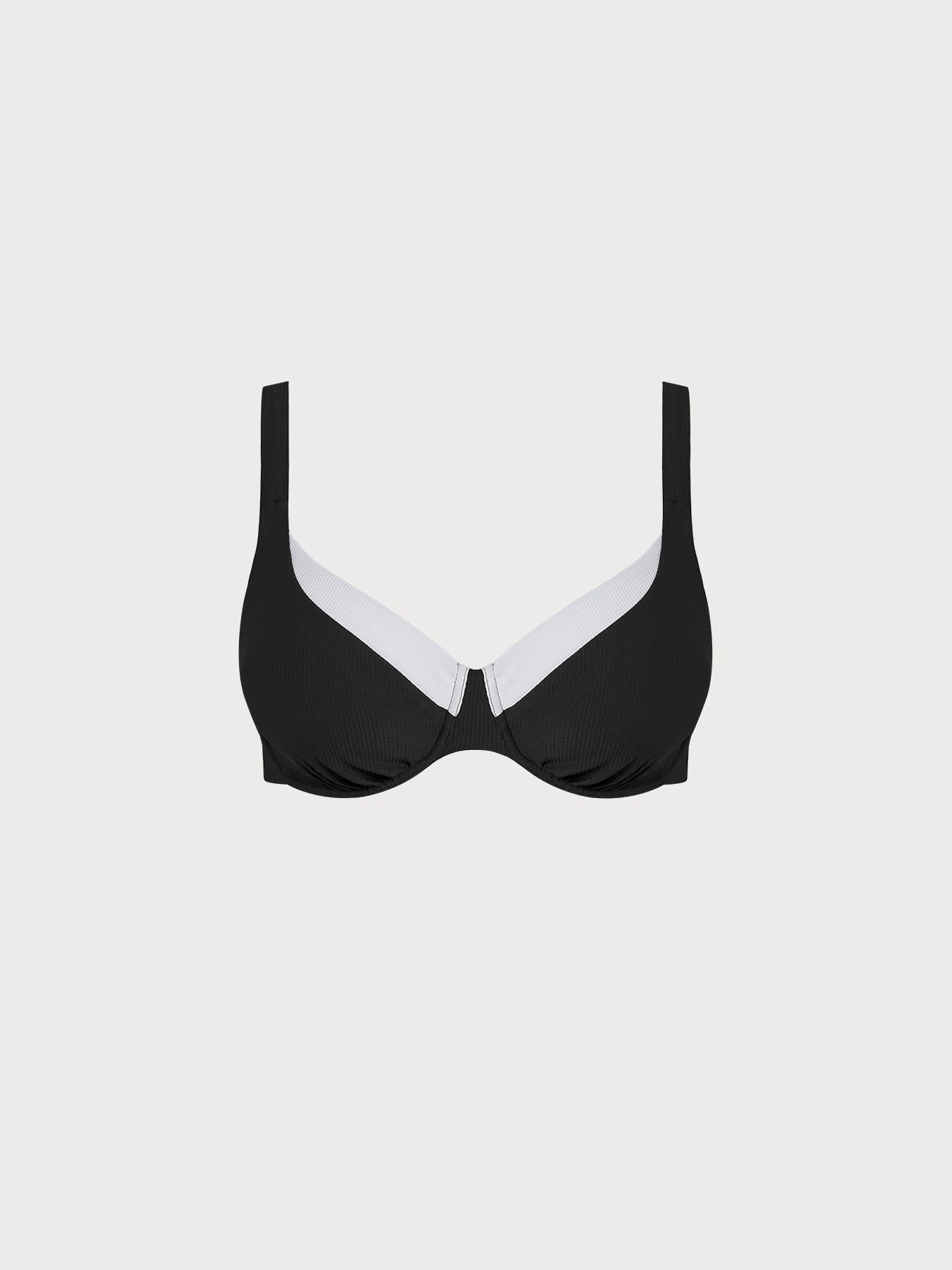 Black Contrast X Cross Plus Size Bikini Top