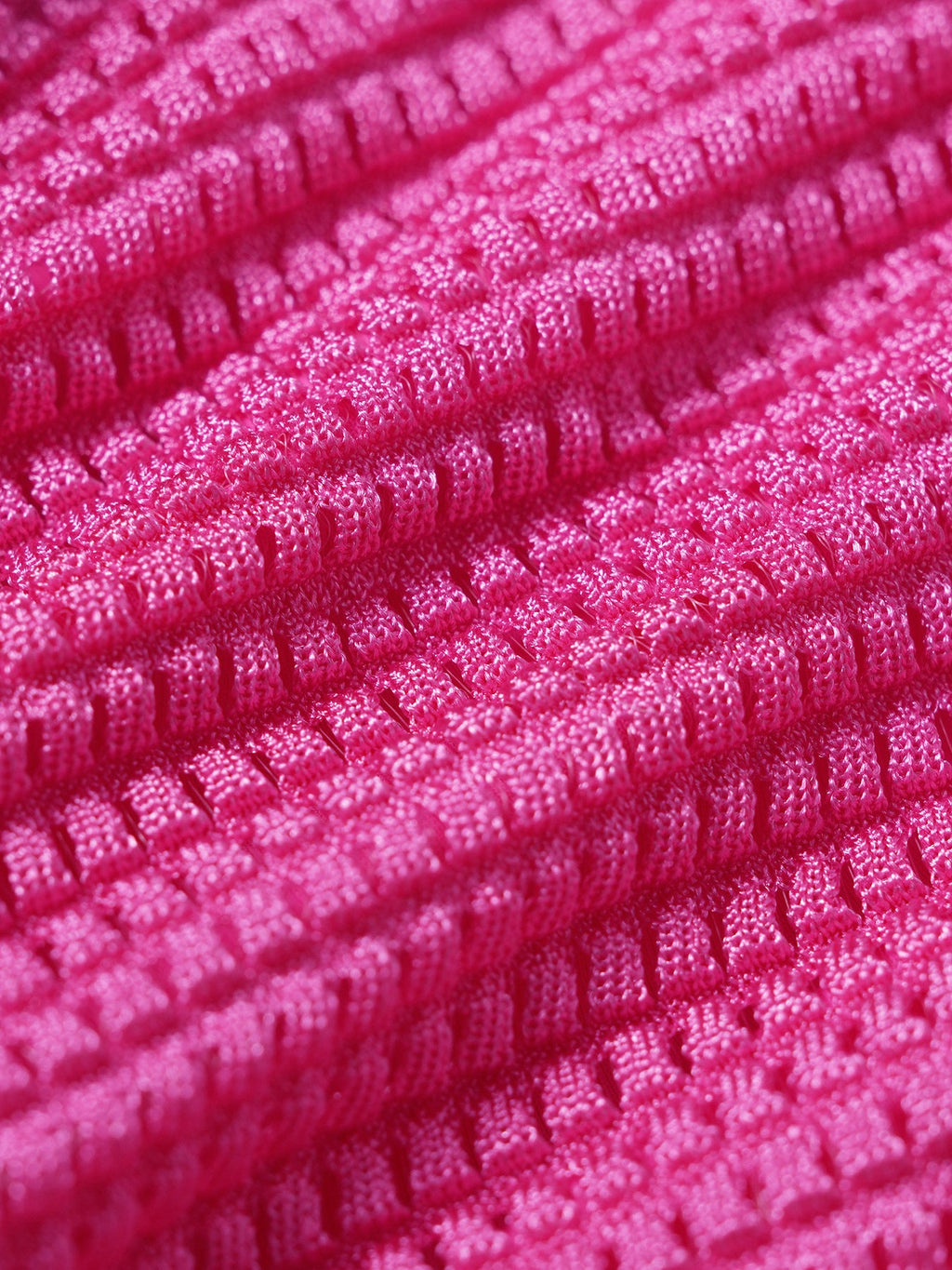 Pink Textured V Neck Plus Size Tankini Top