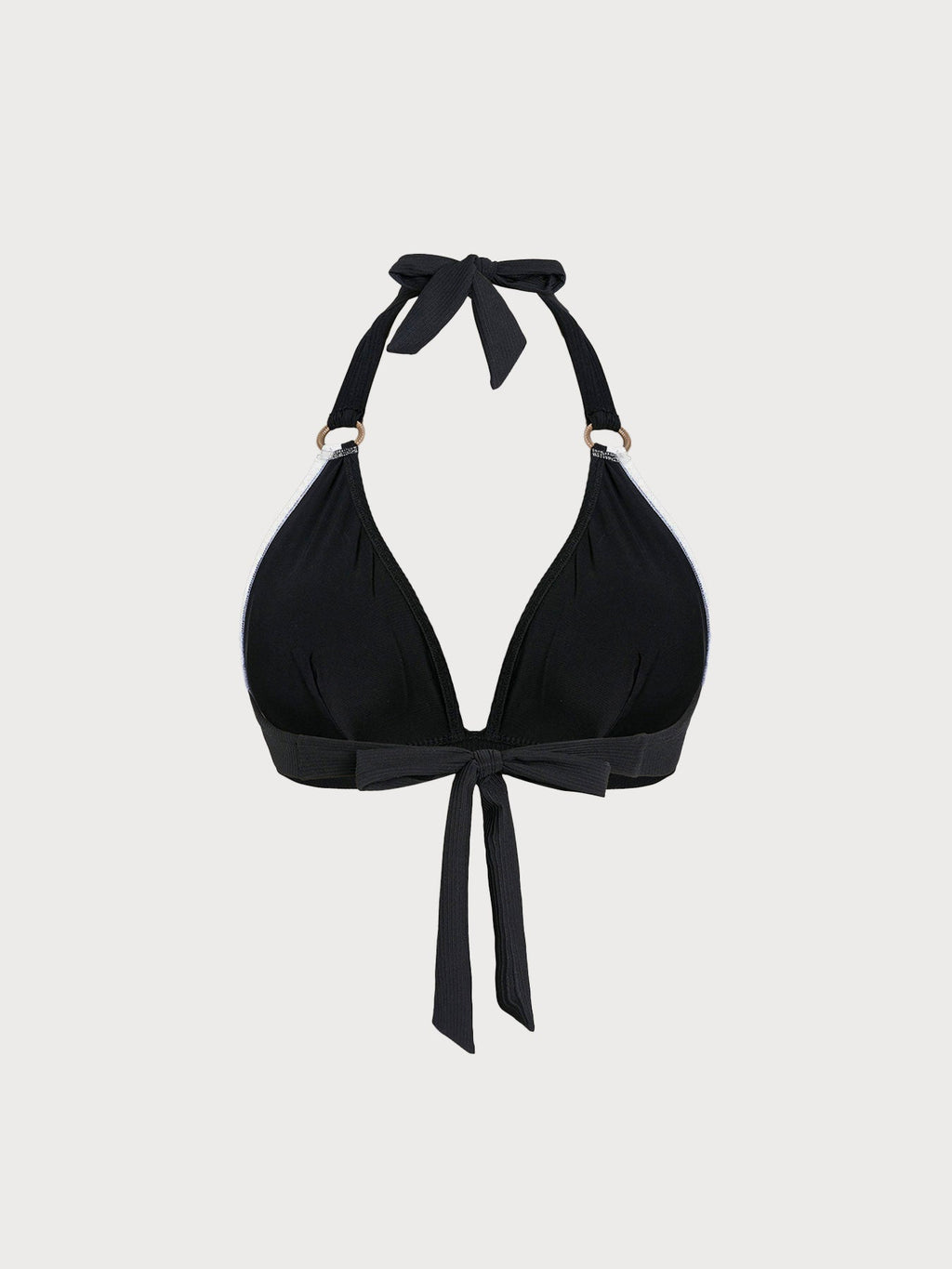 Black Strappy Halter Plus Size Bikini Top