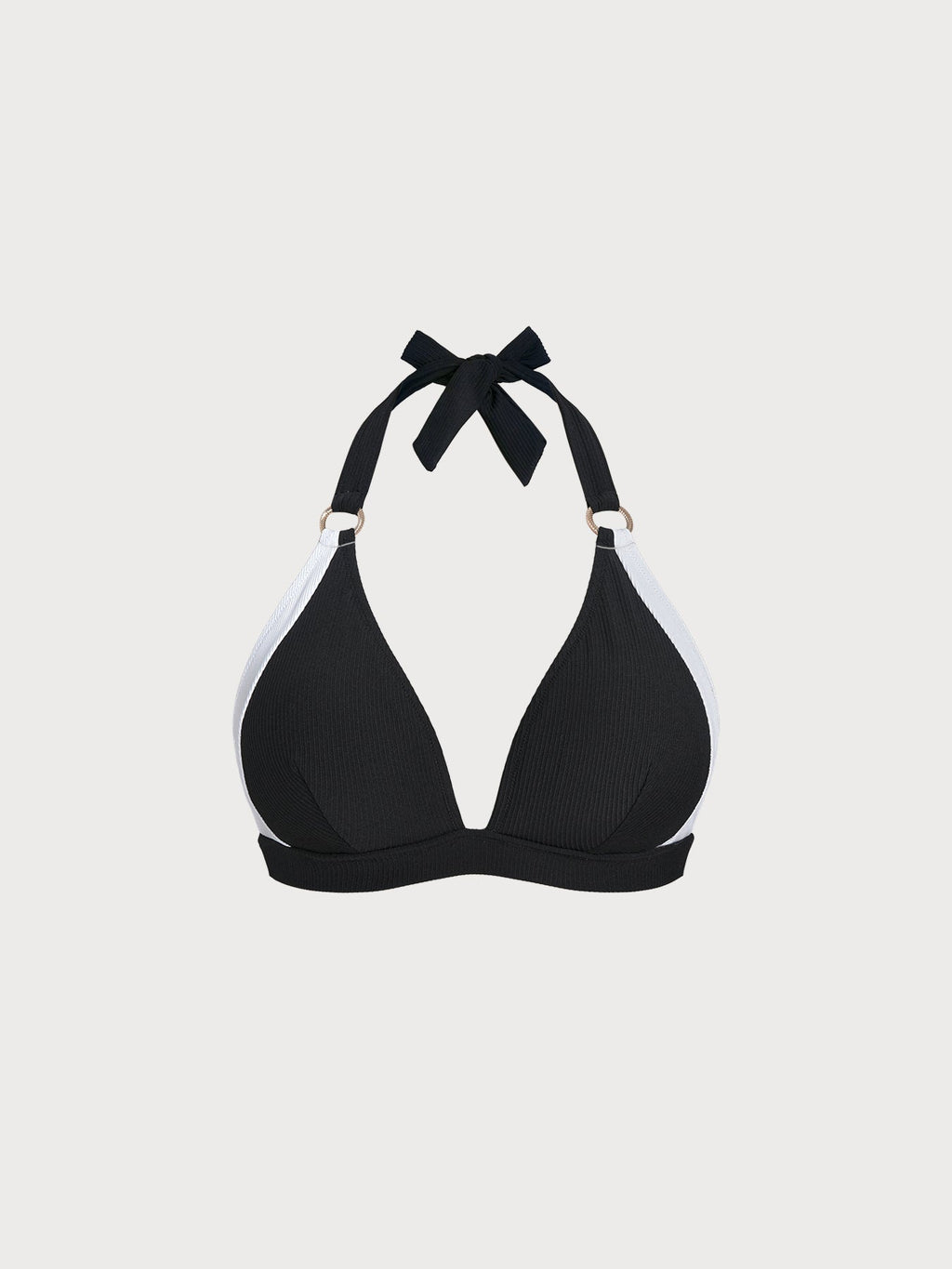 Black Strappy Halter Plus Size Bikini Top
