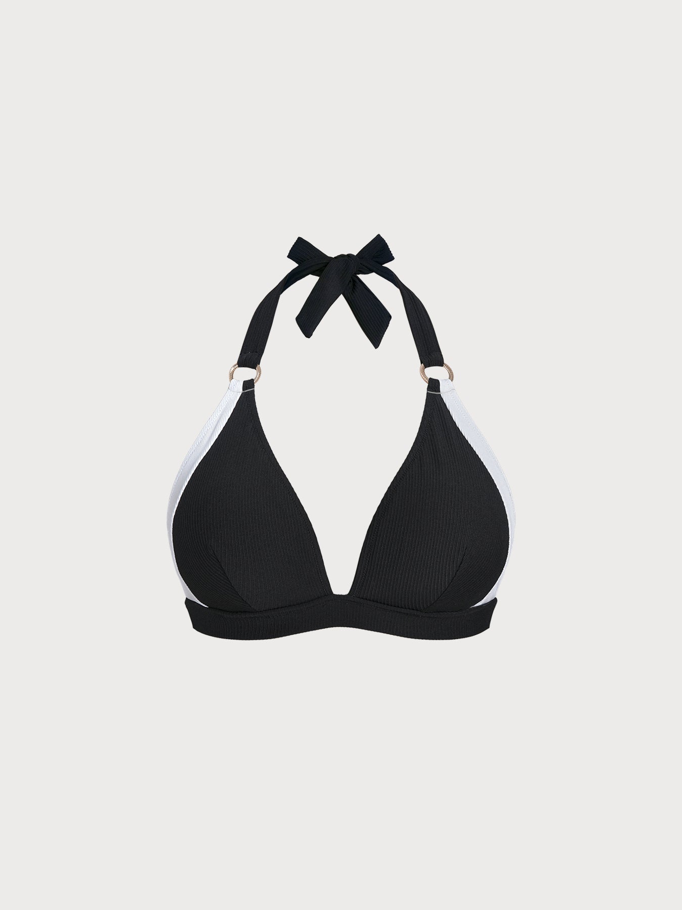 Black Strappy Halter Plus Size Bikini Top