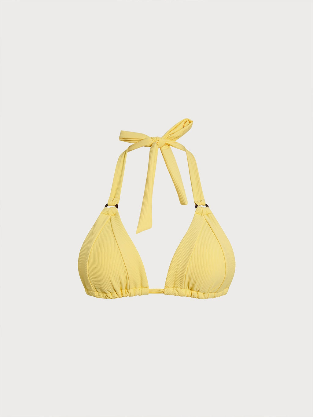 Yellow Tie O-Ring Bikini Top