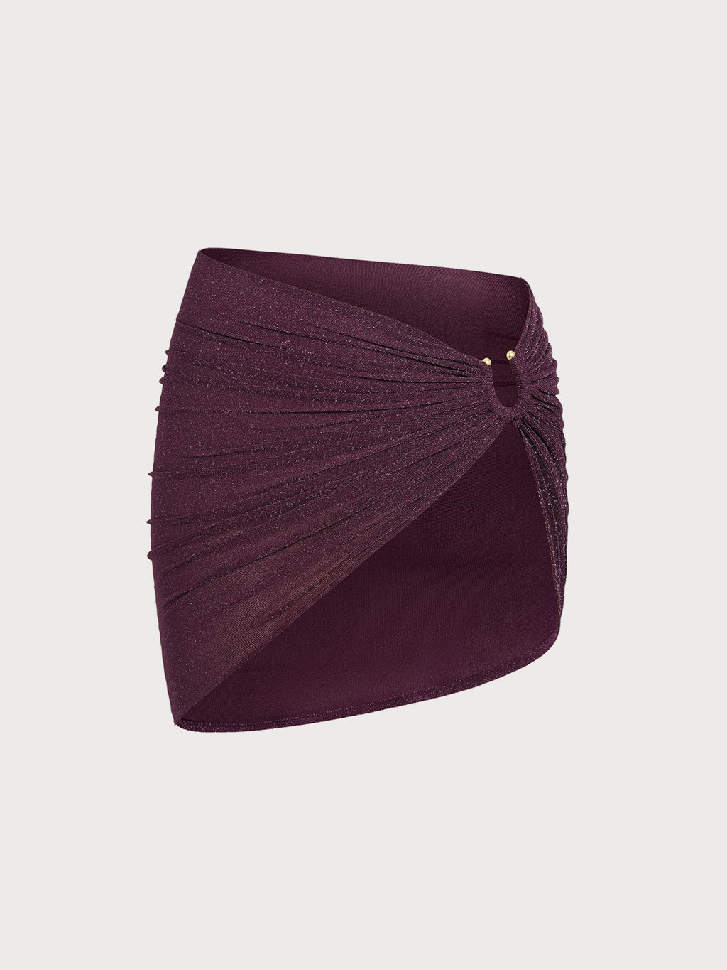 Dark Coffee Sparkle O-Ring Wrap Cover-Up Skirt