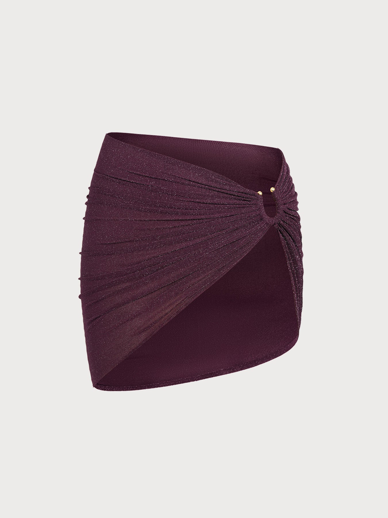 Dark Coffee Sparkle O-Ring Wrap Cover-Up Skirt