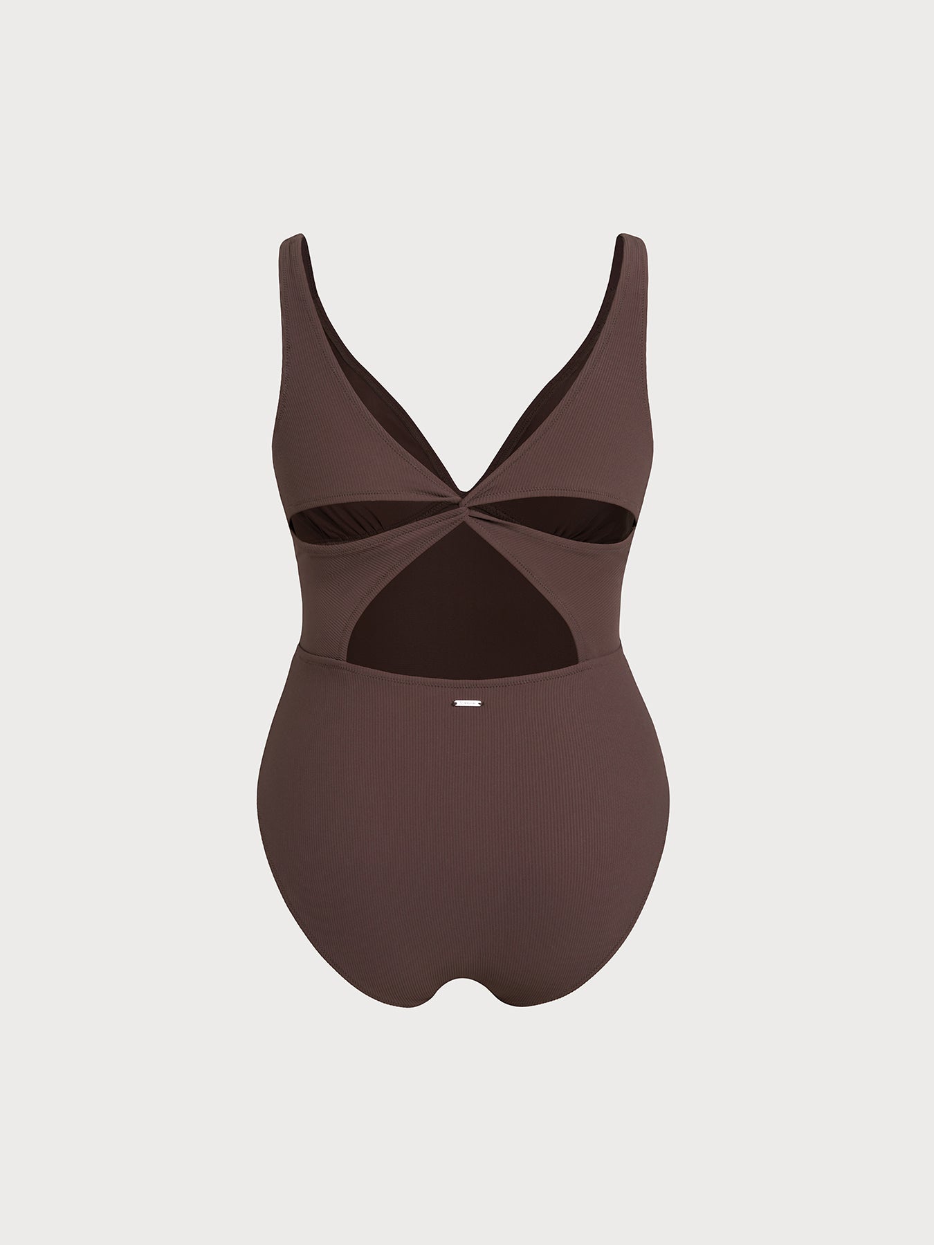 Coffee X-Cross Plus Size One-Piece Swimsuit