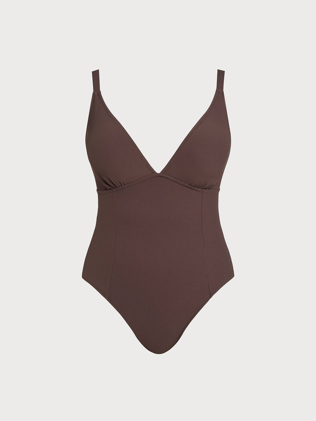 Coffee X-Cross Plus Size One-Piece Swimsuit